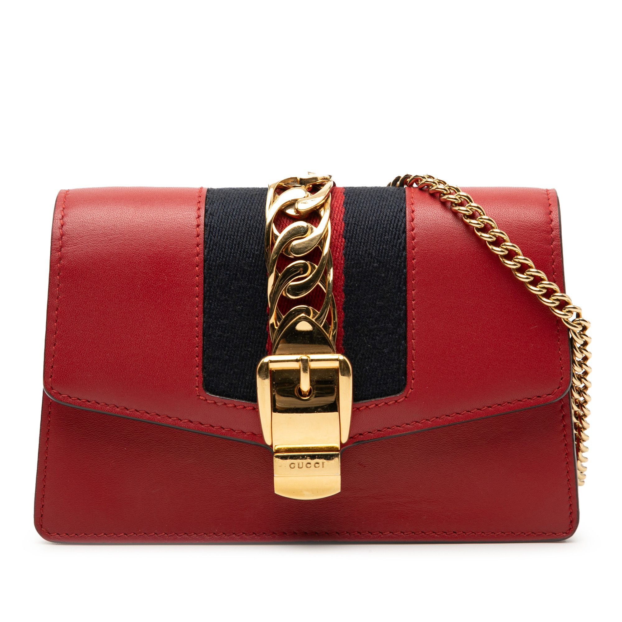 Gucci Gucci Super Mini Leather Sylvie Chain Crossbody Size ONE SIZE - 1 Thumbnail