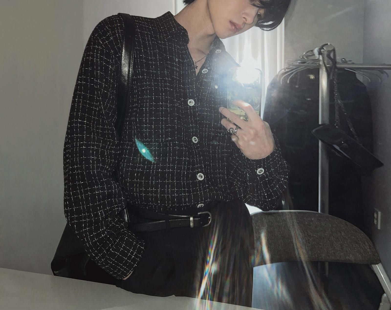 Vintage White Checked Oversized Button-Up Shirt, Casual Mens Shirt Size US M / EU 48-50 / 2 - 7 Thumbnail