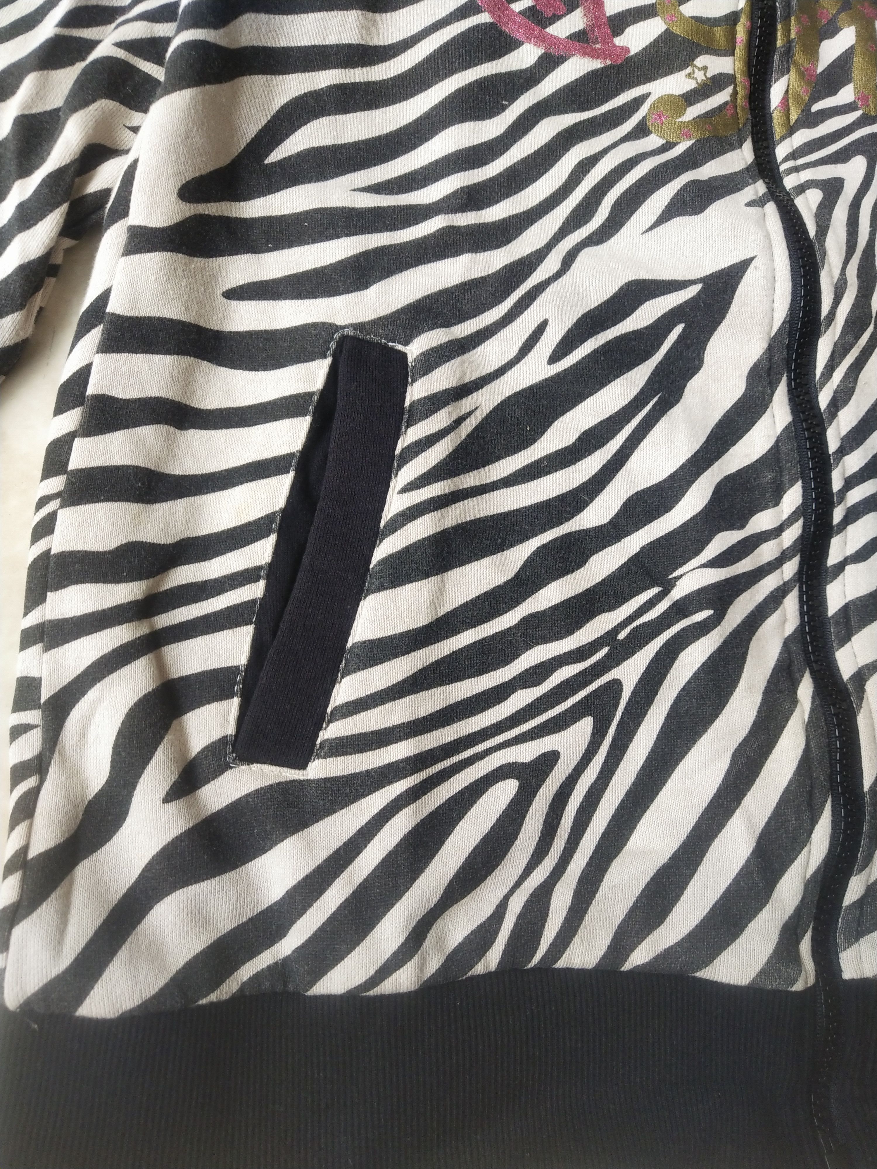 Hysteric Glamour 2000s Zebra Print Zip-Up Hoodie Paw Cuffs Ninja Mask Y2K Size XS / US 0-2 / IT 36-38 - 3 Thumbnail