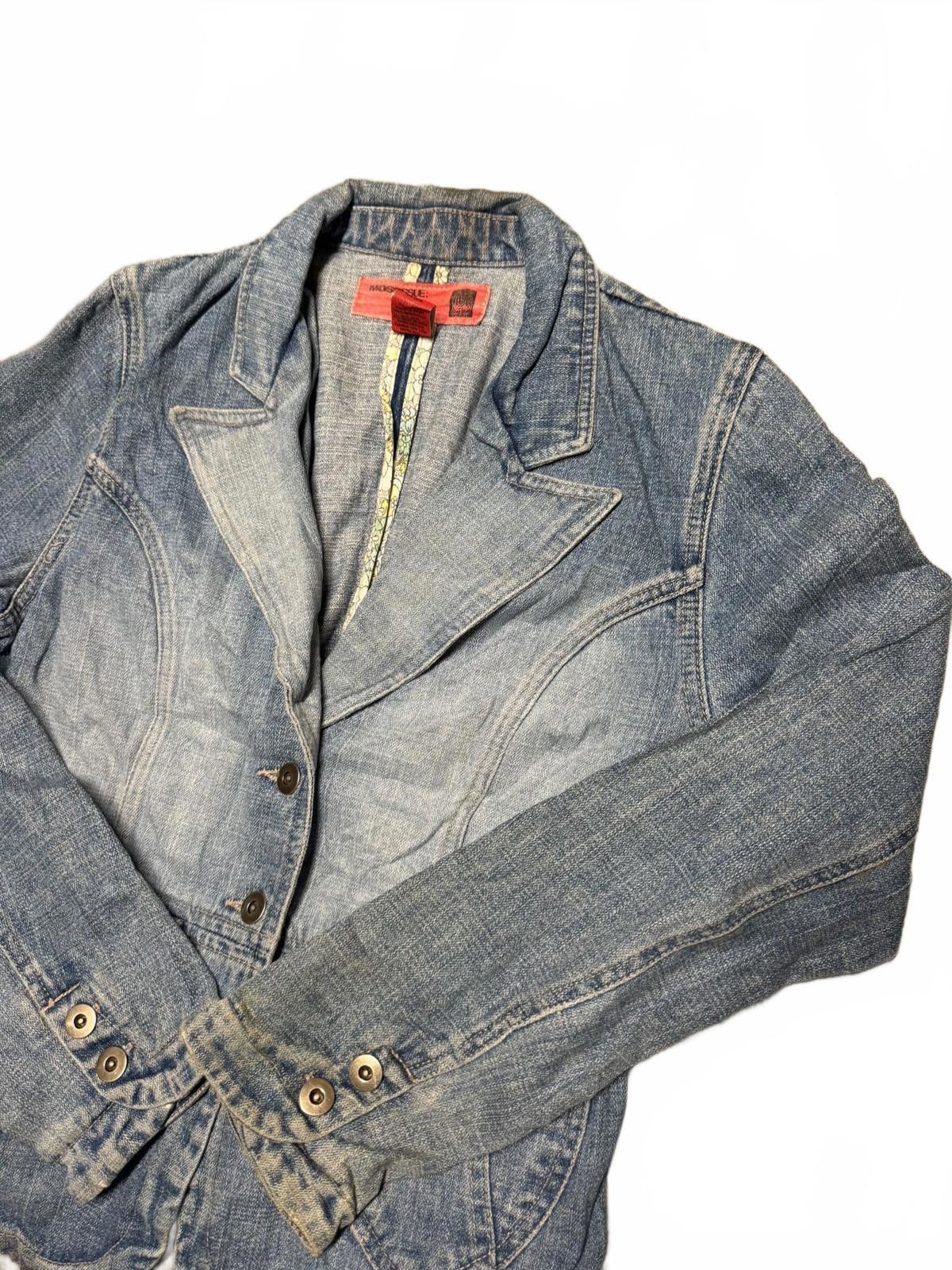 Designer Classic Denim Blazer by Mississue - Stylish Casual Jacket Size US L / EU 52-54 / 3 - 2 Thumbnail