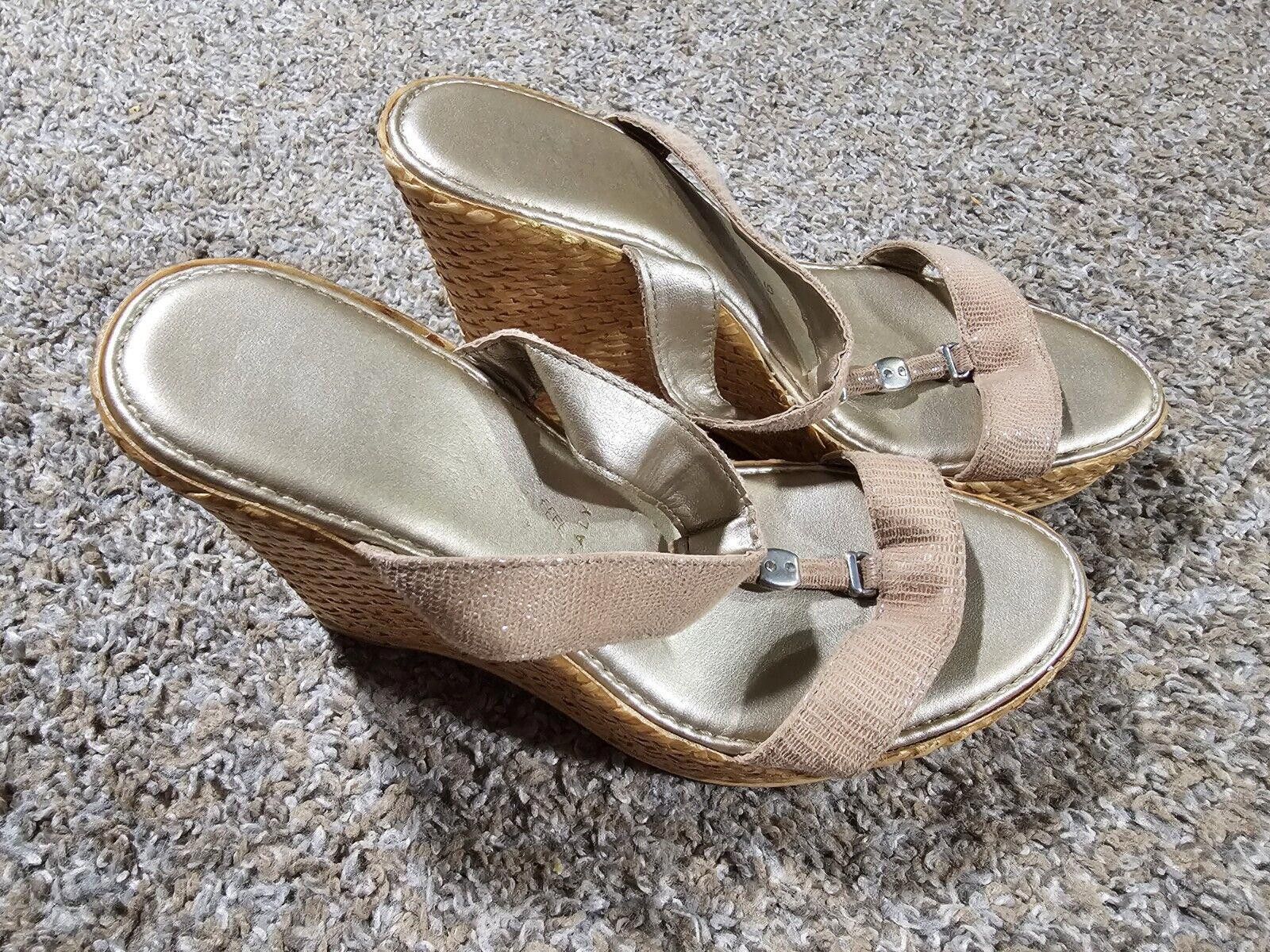 Designer italian shoemakers wicker Type wedge sandal Size 6 Size US 6 / IT 36 - 1 Thumbnail