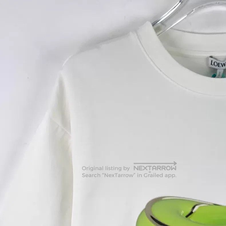 Loewe Loewe 25 Model White Logo Pattern Printed Cotton Crew Neck Size M / US 6-8 / IT 42-44 - 3 Thumbnail