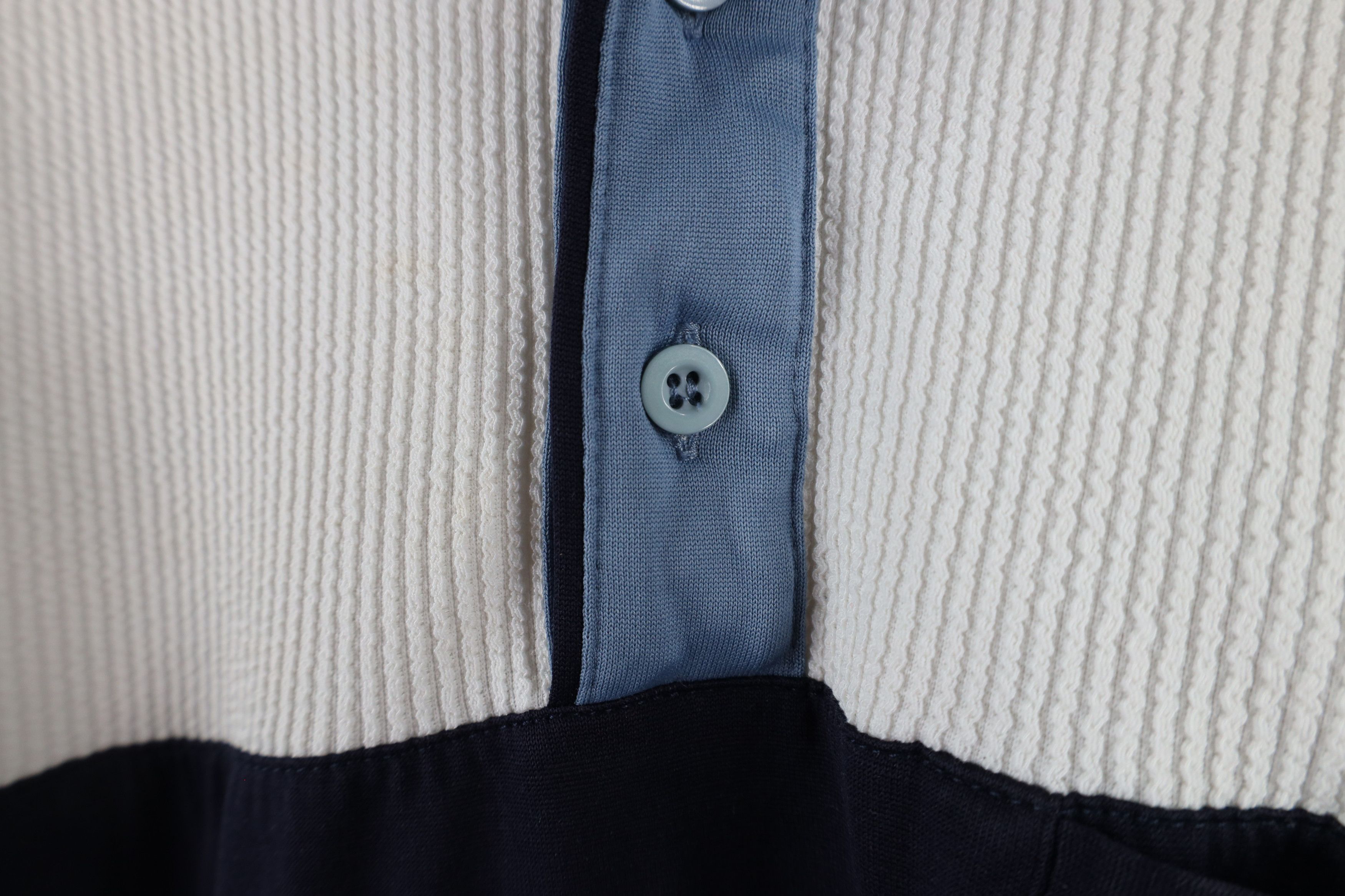 Vintage Vintage 90s Streetwear Block Ribbed Knit Pullover Polo Shirt Size US L / EU 52-54 / 3 - 4 Thumbnail
