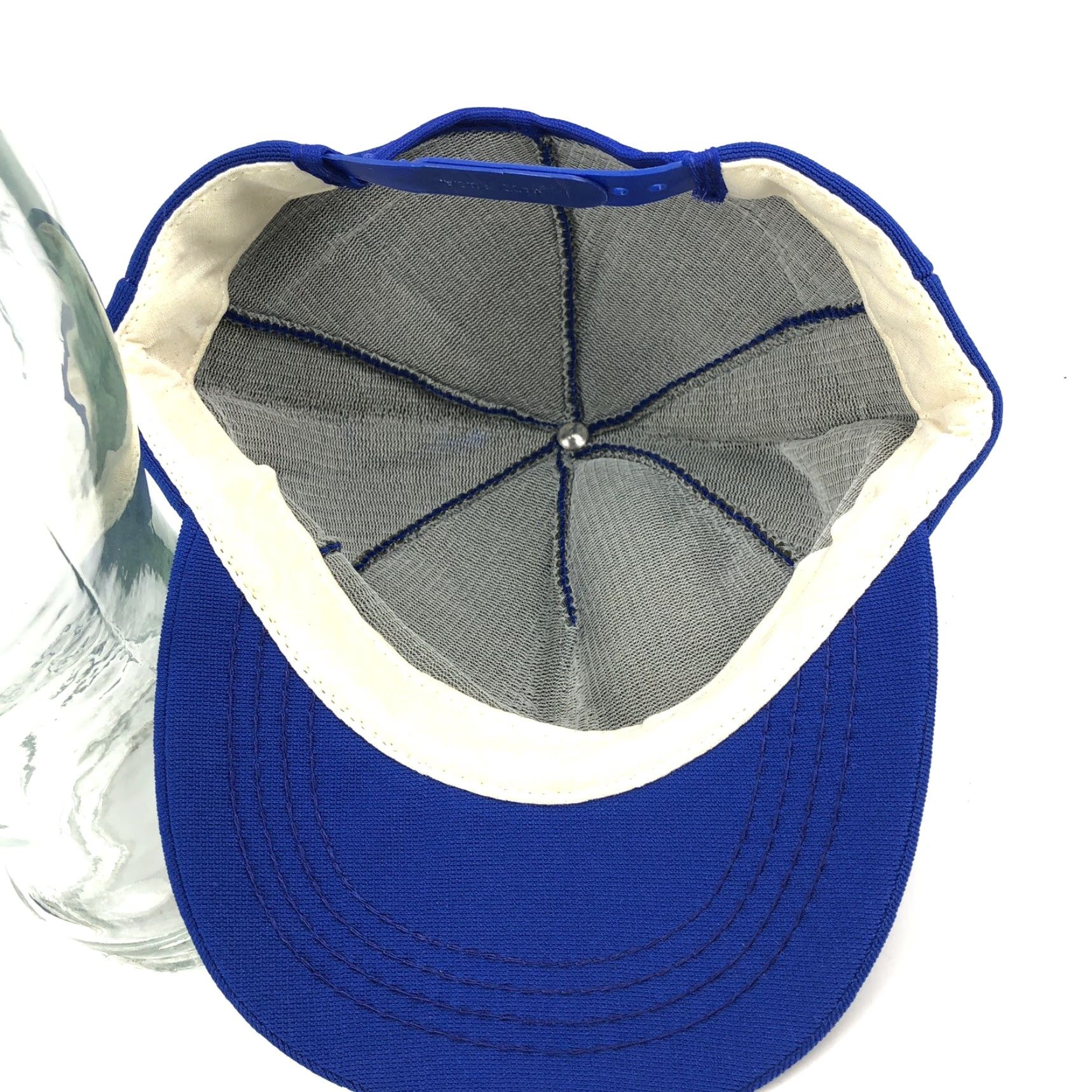 Vintage VINTAGE Trucker Hat Cap Snapback Blue Yellow USA 80s Puffy Print Advertising WV Men One Size Adjustable Size ONE SIZE - 6 Thumbnail