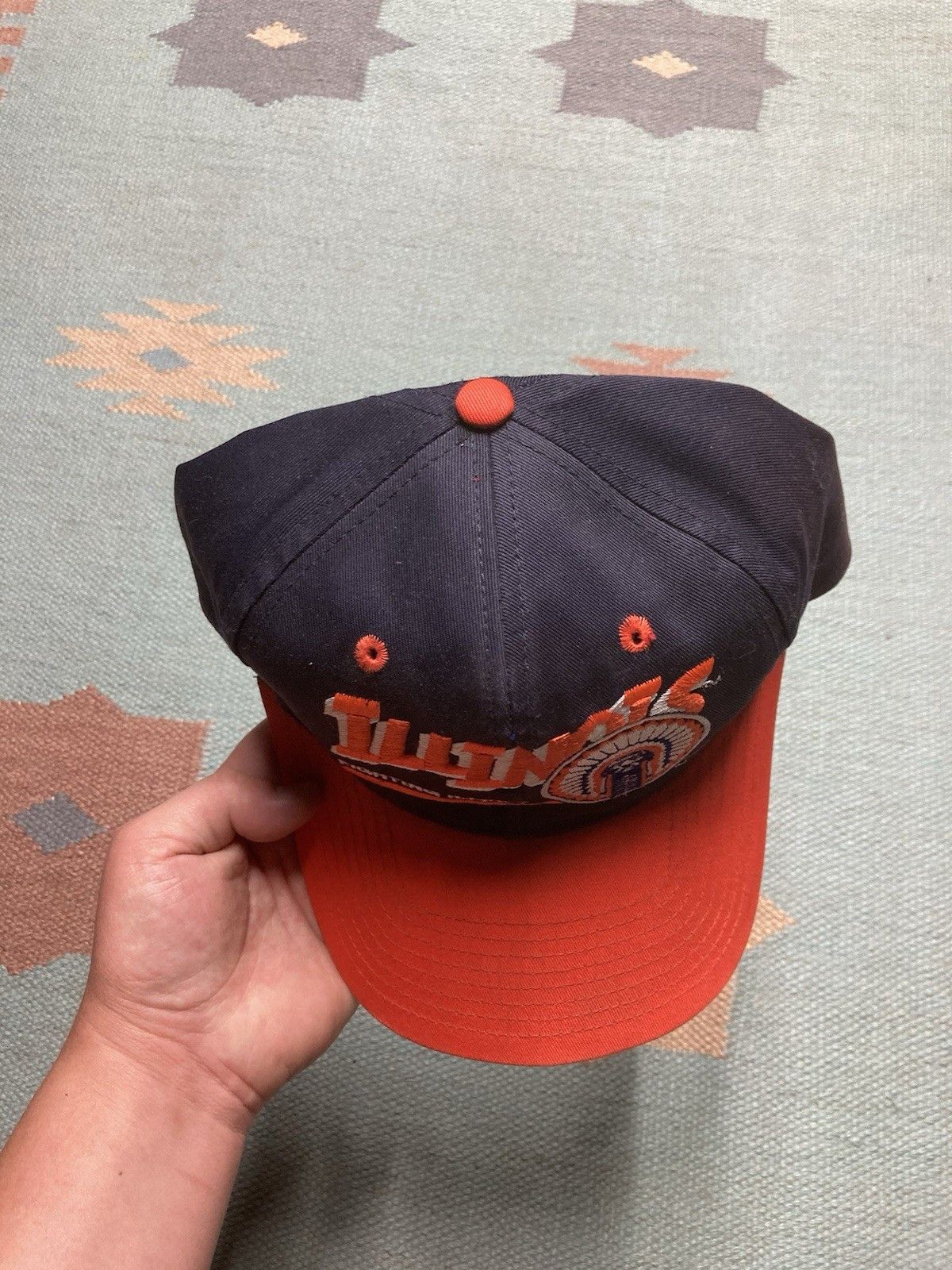 Vintage 90s hat Illinois fighting Illini spell out big logo twins Size ONE SIZE - 3 Thumbnail