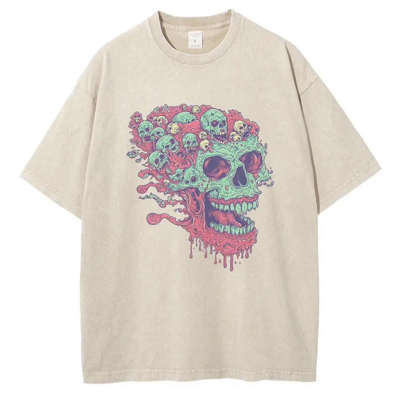 Vintage Gothic Monster Zombie Skull Skeleton T Shirt Size US L / EU 52-54 / 3 - 2 Thumbnail