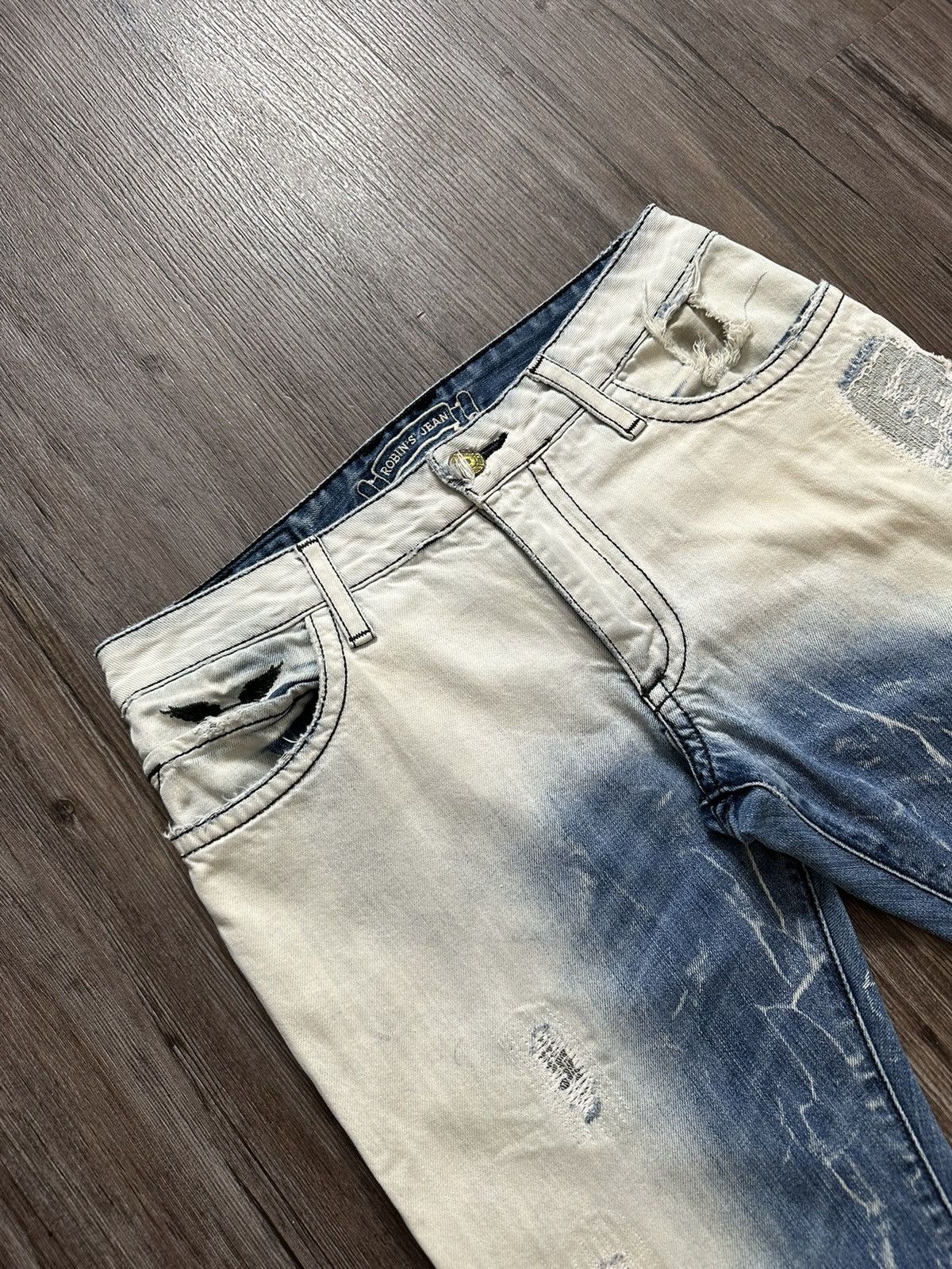 Robins Jeans 🔥Robin’s Jeans🔥 Bleached and Dyed Denim Jeans Size US 31 - 14 Thumbnail
