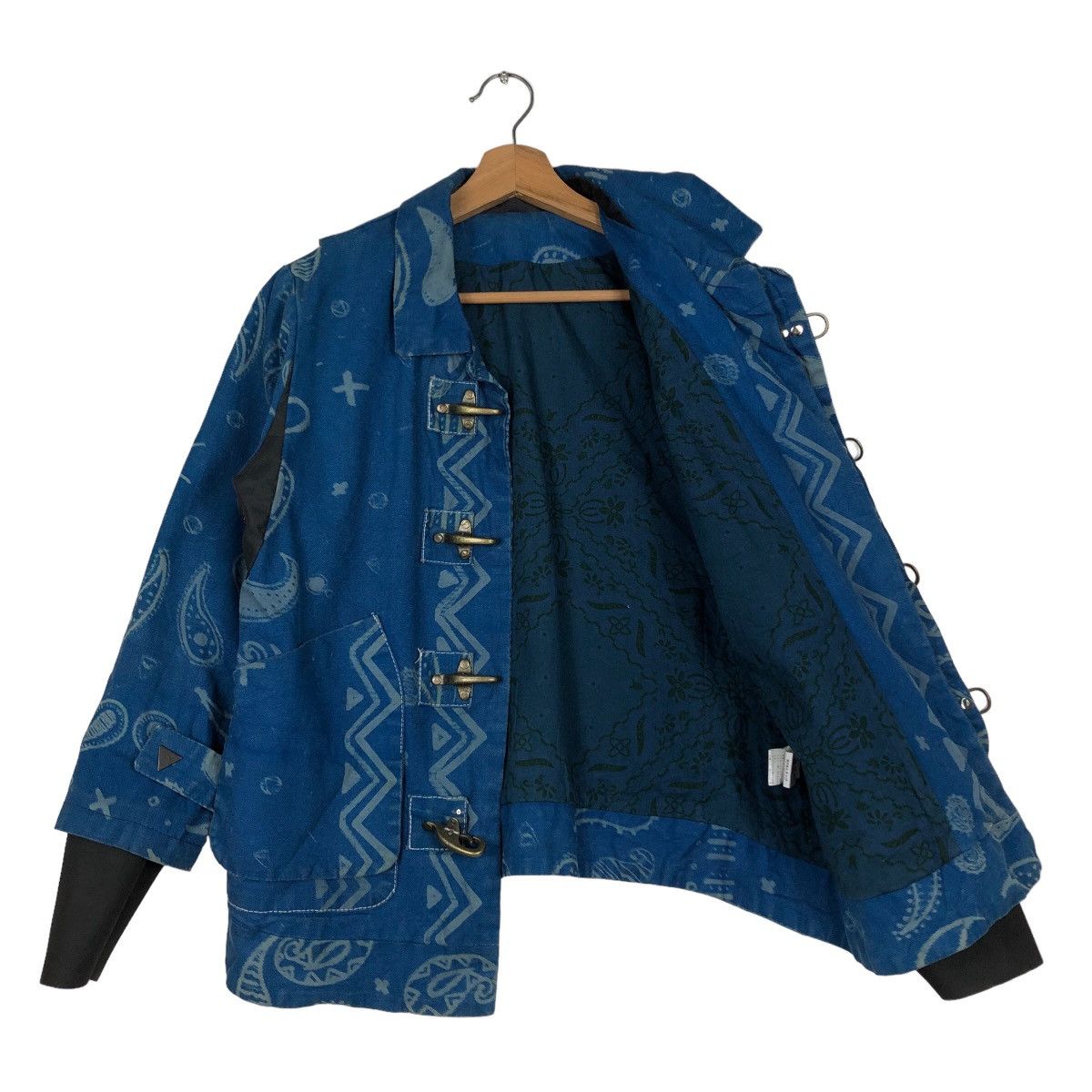 Blue Blue Japan 🔥Cropped Denim Jacket Biker Bondage Button Steel Japan Size US M / EU 48-50 / 2 - 11 Thumbnail
