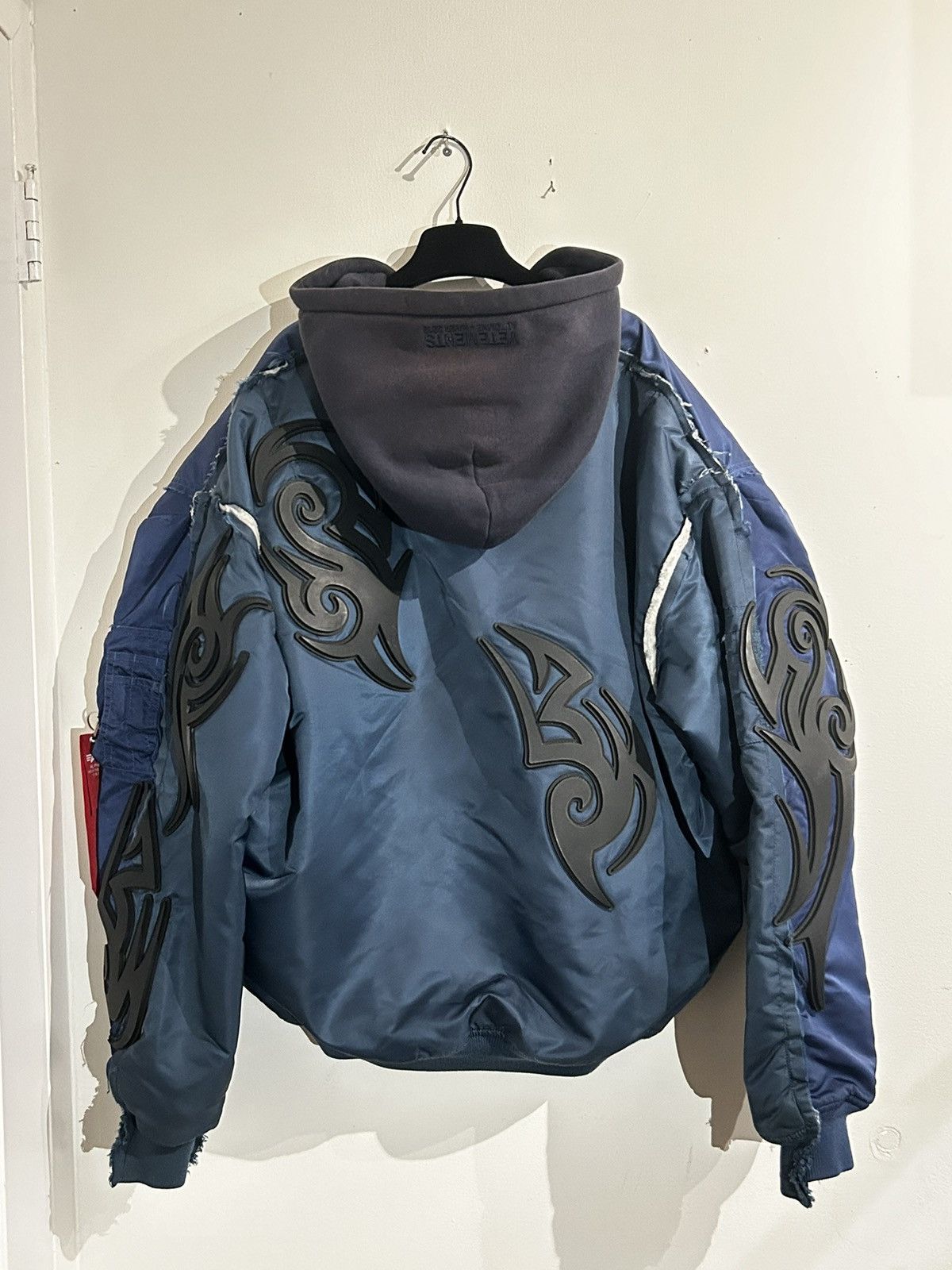 image of Vetements Tribal Bomber in Blue, Men's (Size XS)