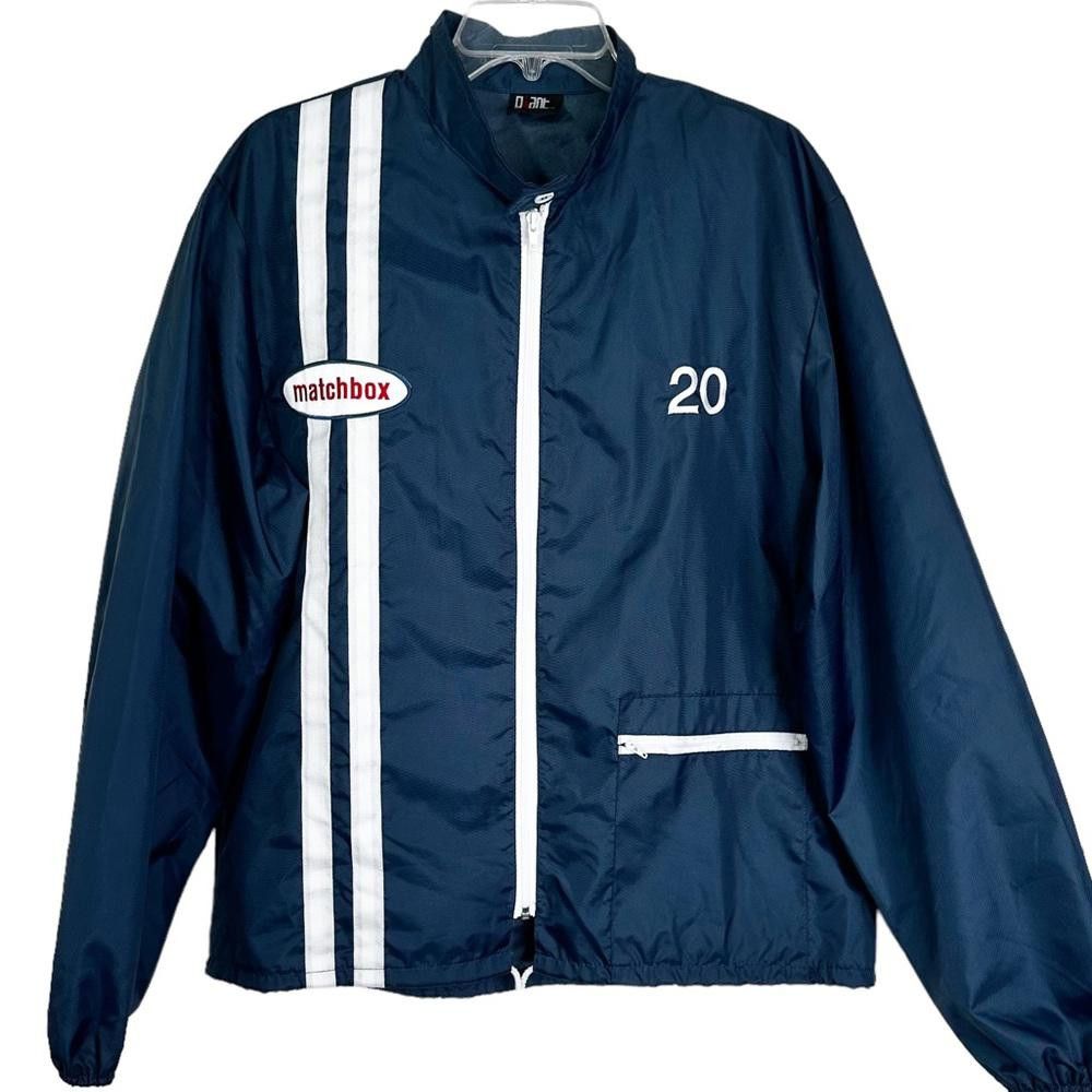image of Giant x Vintage Matchbox 20 Full Zip Windbreaker Jacket Navy Men’S L in Blue, Men's (Size Large)