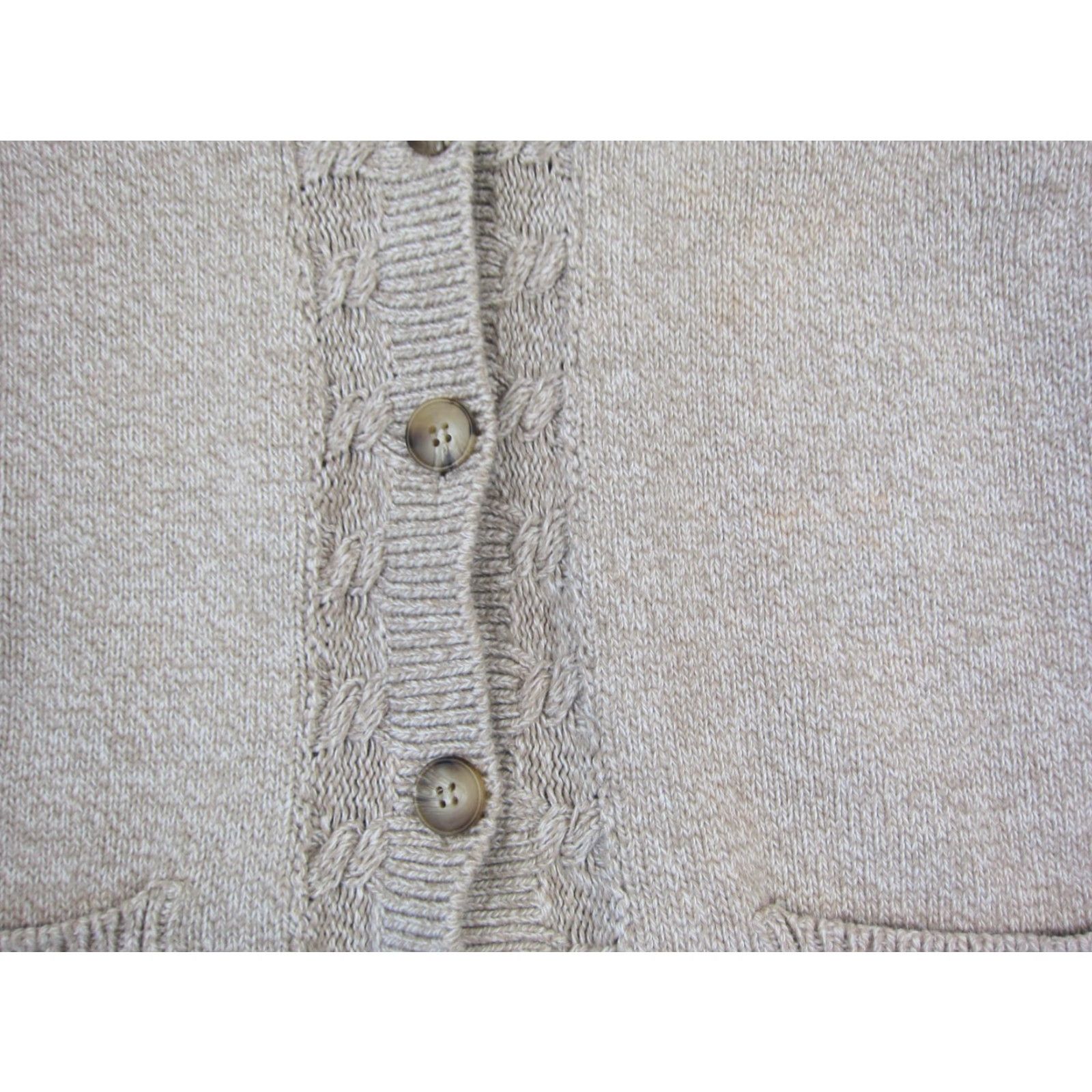 Vintage VINTAGE Lizsport Cardigan Womens M Brown Beige Cotton Knit 90s City Classic Pockets Cardigan Buttons Size M / US 6-8 / IT 42-44 - 5 Thumbnail