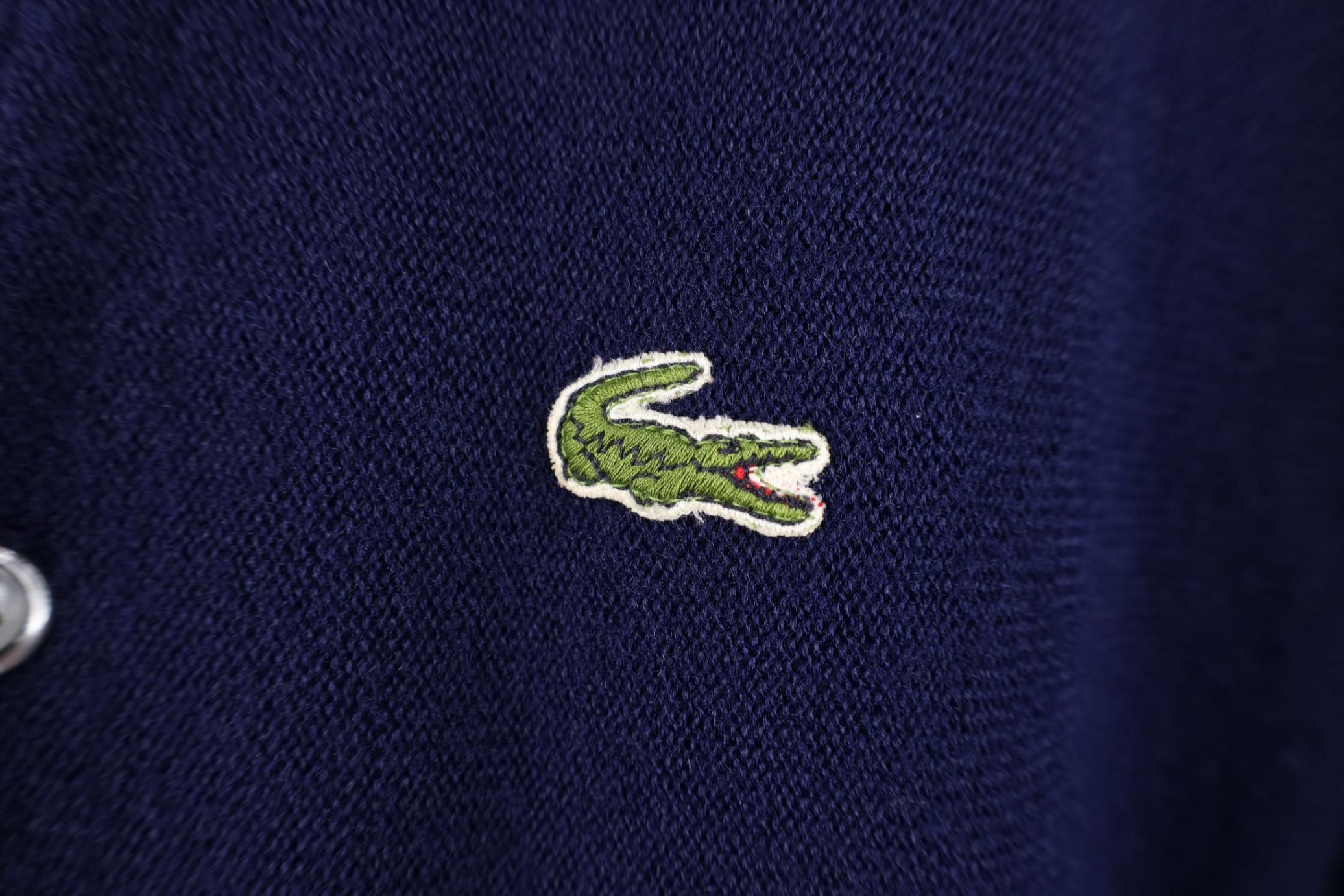 Izod Vintage 80s Izod Lacoste Knit Cardigan Sweater Navy Blue Size US M / EU 48-50 / 2 - 5 Thumbnail