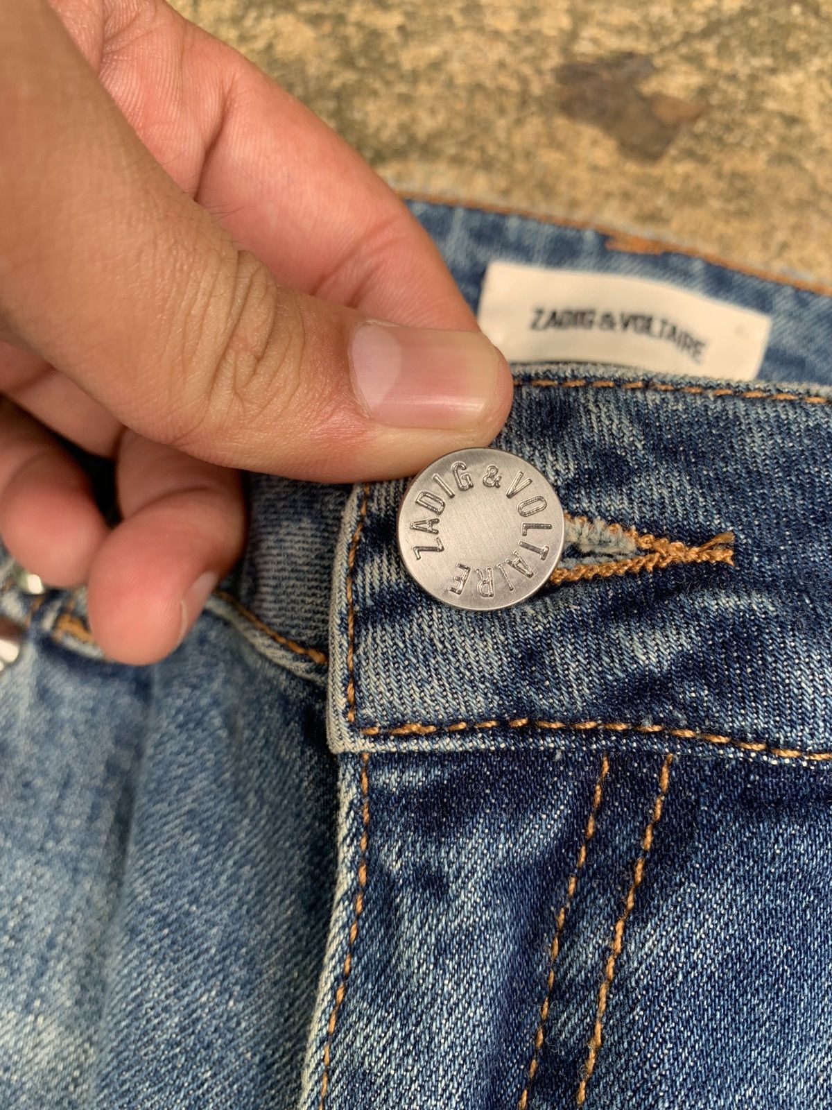 If Six Was Nine × Japanese Brand × Zadig & Voltaire Zadig & Voltaire Studded Disstressed Stretchy Jeans Pants Size 30" / US 8 / IT 44 - 7 Thumbnail