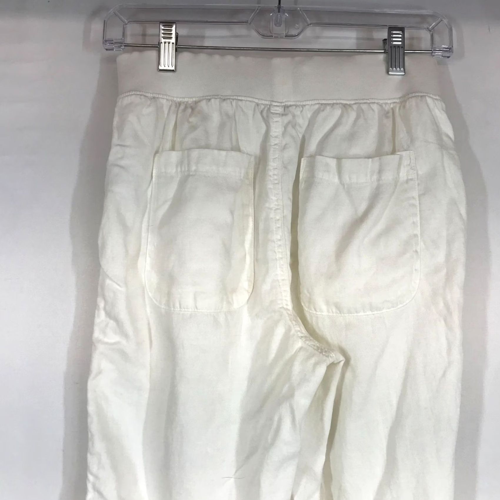 Faherty FAHERTY Pants WOMEN'S SMALL WHITE LINEN BLEND W/POCKETS Size 28" / US 6 / IT 42 - 5 Thumbnail
