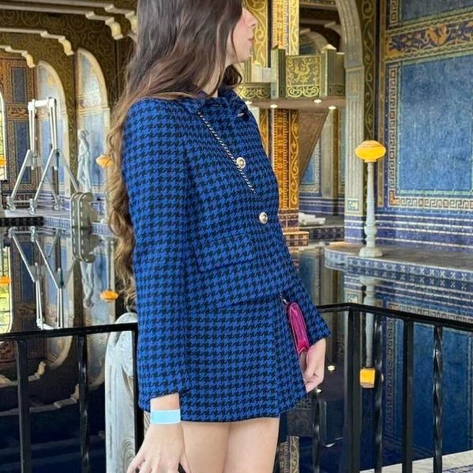 Zara ZARA Houndstooth Blazer + Skort Set NWT L Size L / US 10 / IT 46 - 20 Thumbnail