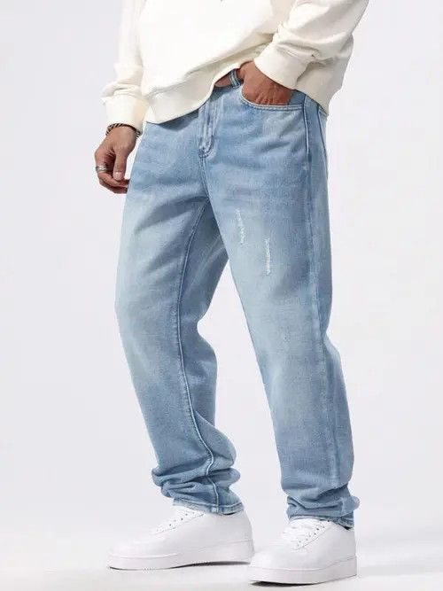 Jean Casual Vintage washed RETRO jeans denim Size US 34 / EU 50 - 2 Thumbnail
