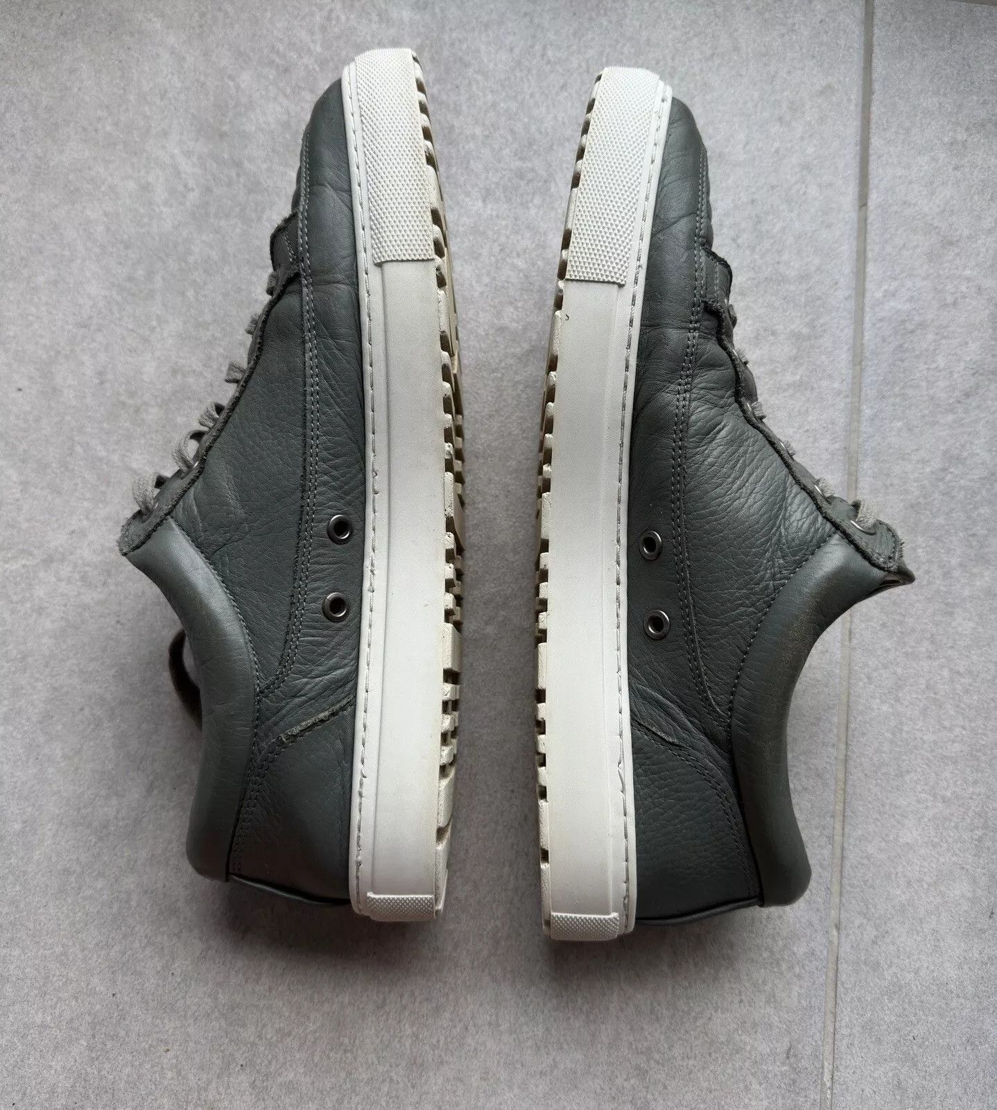 Vintage ETQ Amsterdam Low Designer Gray Mens Leather Trainers Shoes Size US 12 / EU 45 - 5 Thumbnail