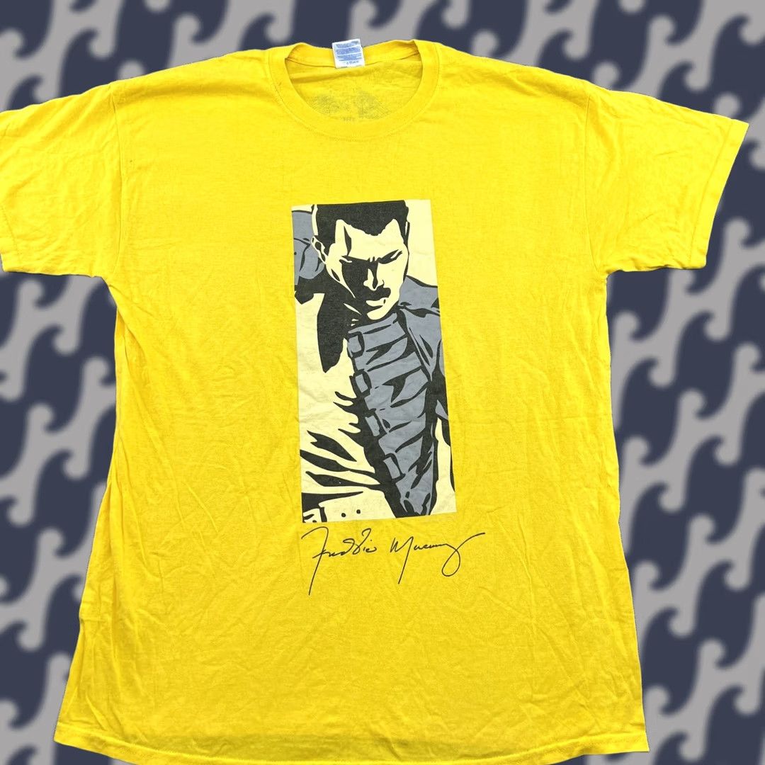 Gildan Freddie Mercury 2008 The Phoenix Trust fighting AIDS Shirt Mens Large Gildan Shirt Mens Large Yellow T-Shirt 2008 Phoenix Trust AIDS Mens Gildan Size US L / EU 52-54 / 3 - 1 Thumbnail
