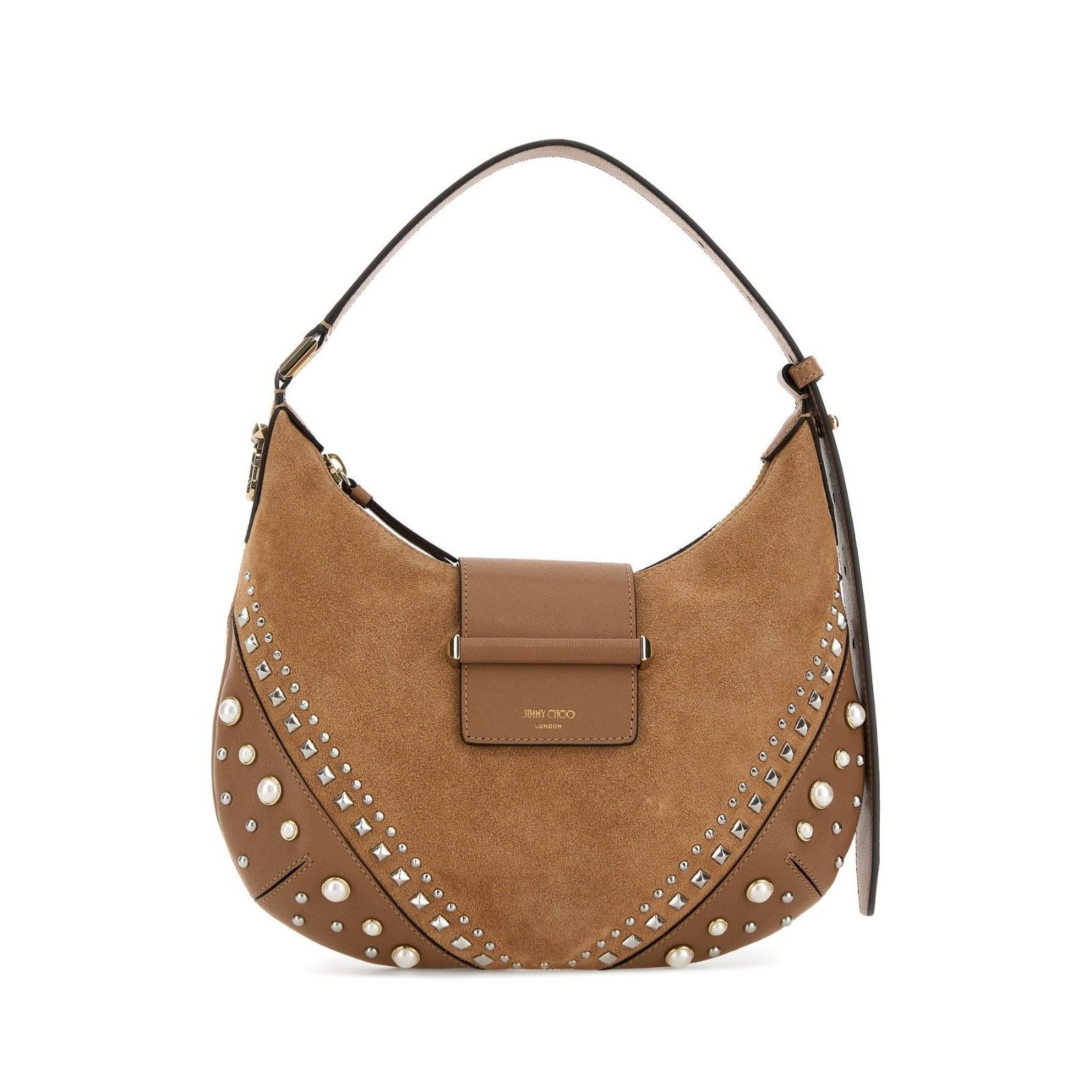 Jimmy Choo JIMMY CHOO Bar Hobo Brown Suede Shoulder Bag New Size ONE SIZE - 1 Thumbnail