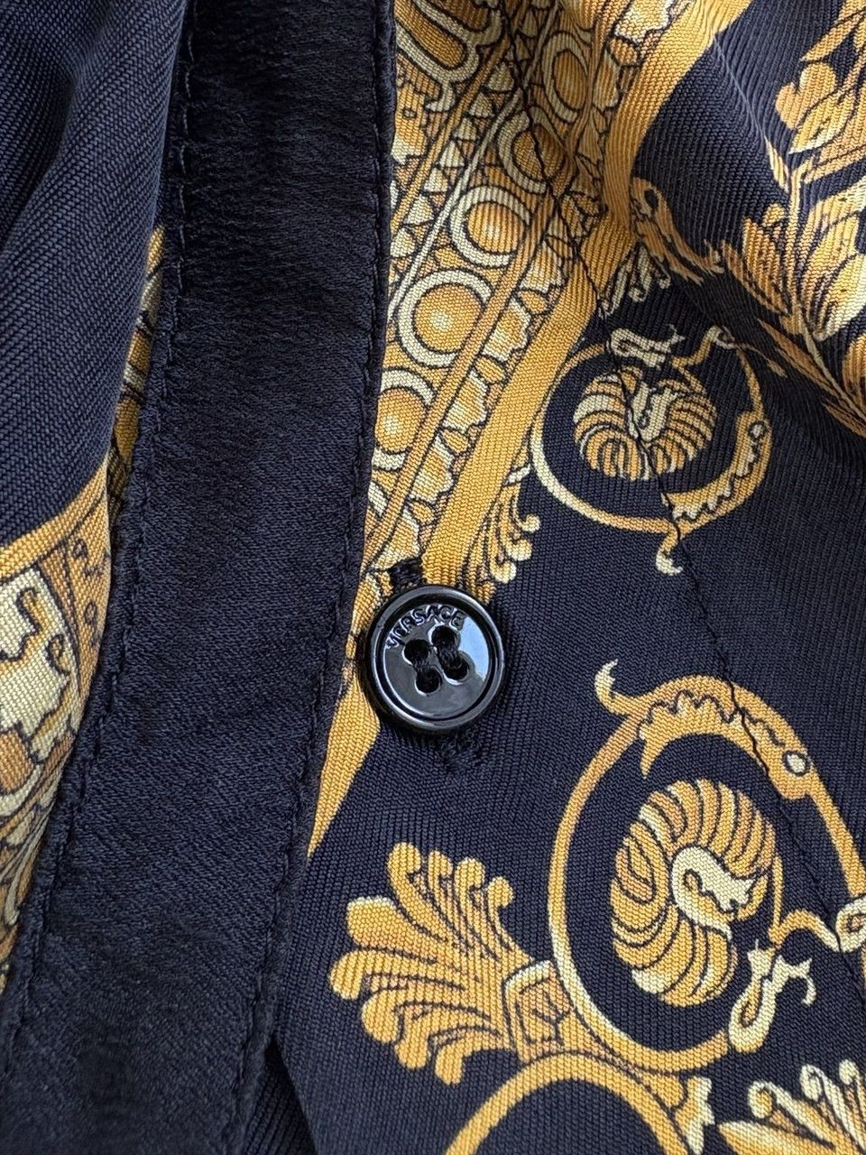 Versace Versace Black Gold Baroque Mulberry Silk Pajama Pants Size US 32 / EU 48 - 11 Thumbnail