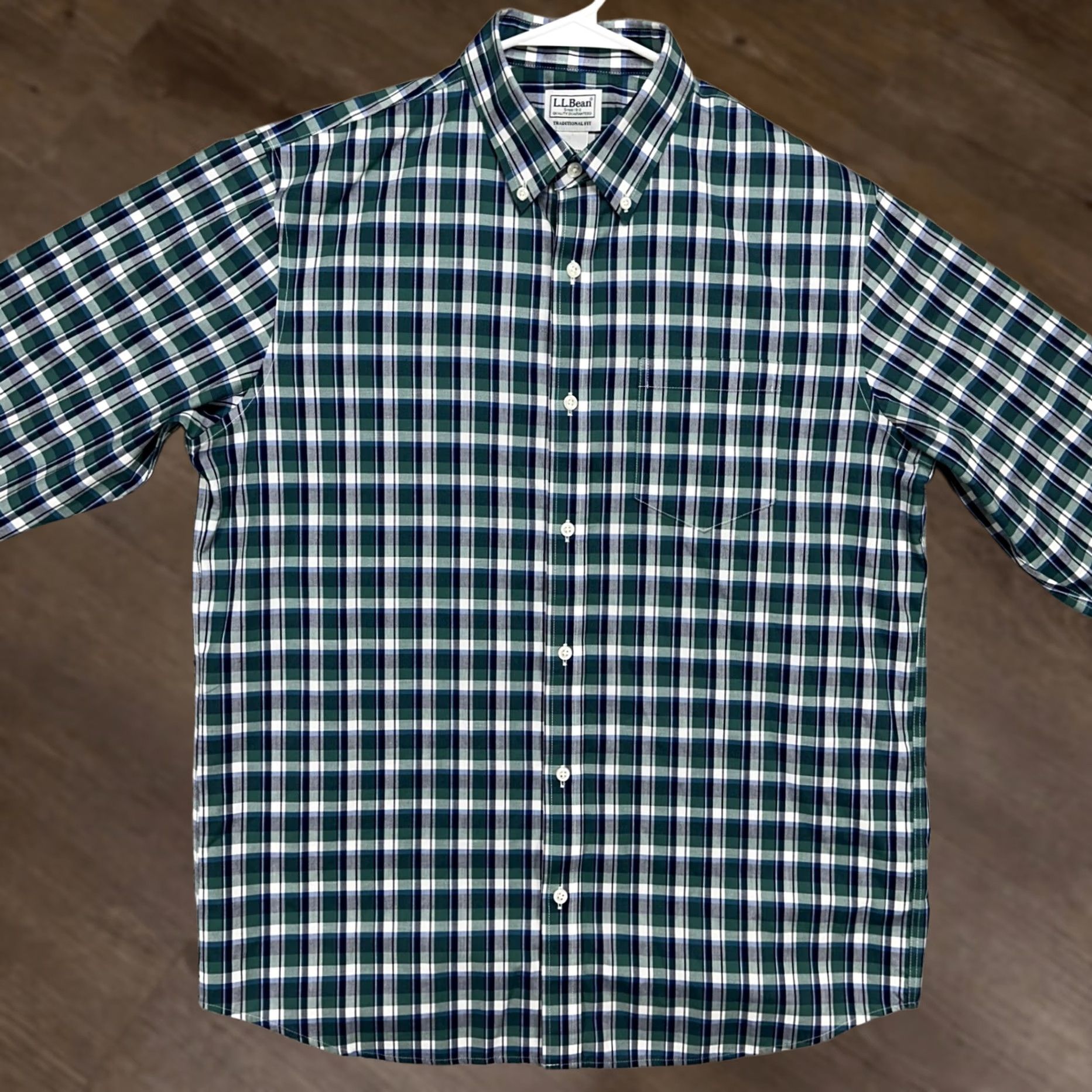 Vintage L.L. Bean Mens Button Down Shirt Medium Green Plaid Long Sleeve Shirt Size US M / EU 48-50 / 2 - 1 Thumbnail