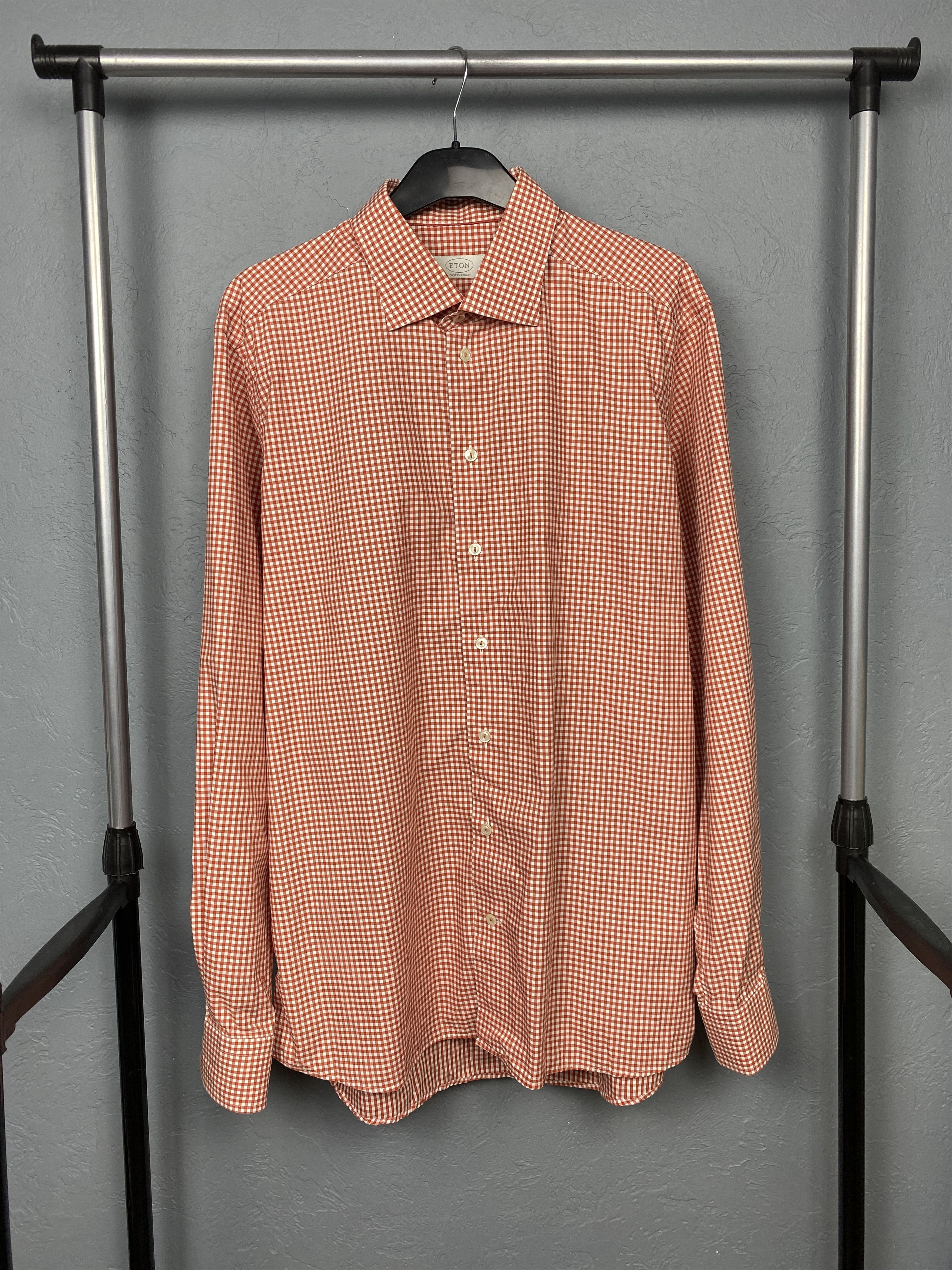 Eton Eton Vintage Mens Long Sleeve Checkered Shirt Size US XL / EU 56 / 4 - 1 Thumbnail
