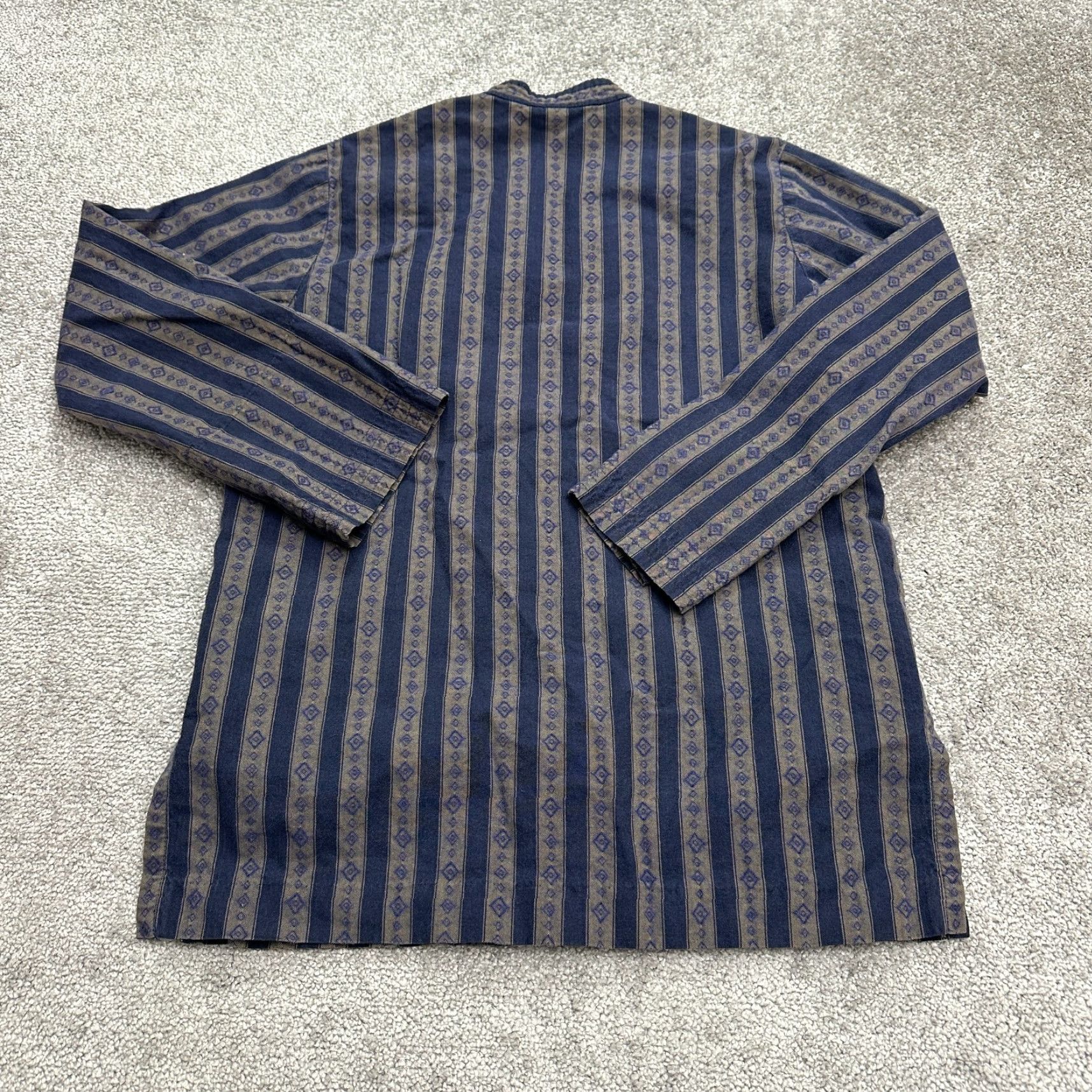 Vintage VINTAGE Townsend Button-Up Shirt Kimono Womens Small Blue Brown Striped Casual Size S / US 4 / IT 40 - 2 Thumbnail