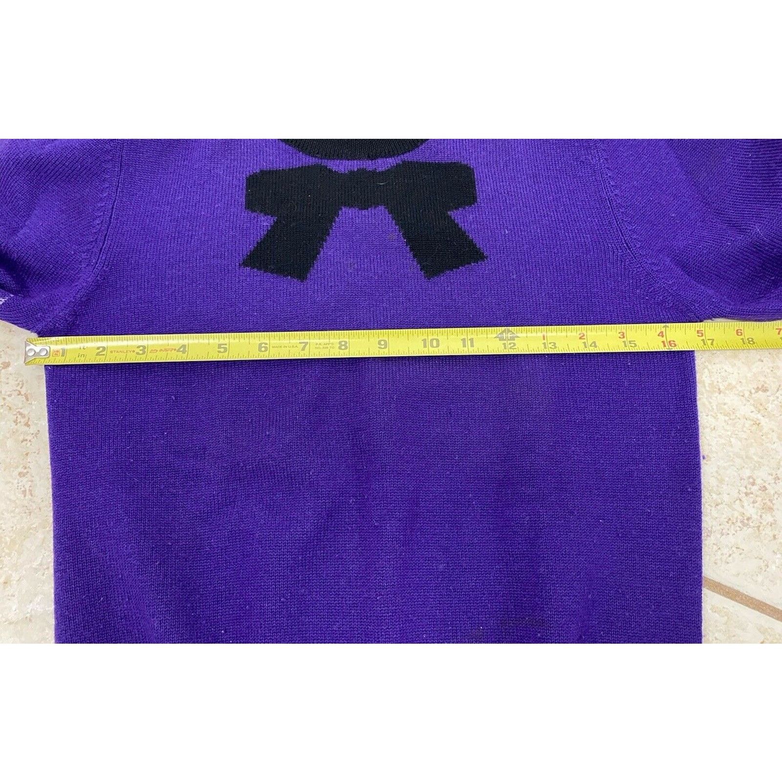 Sonia Rykiel VTG Sonia Rykiel Purple Black Bow Wool Long Sleeve Sweater Size S / US 4 / IT 40 - 11 Thumbnail