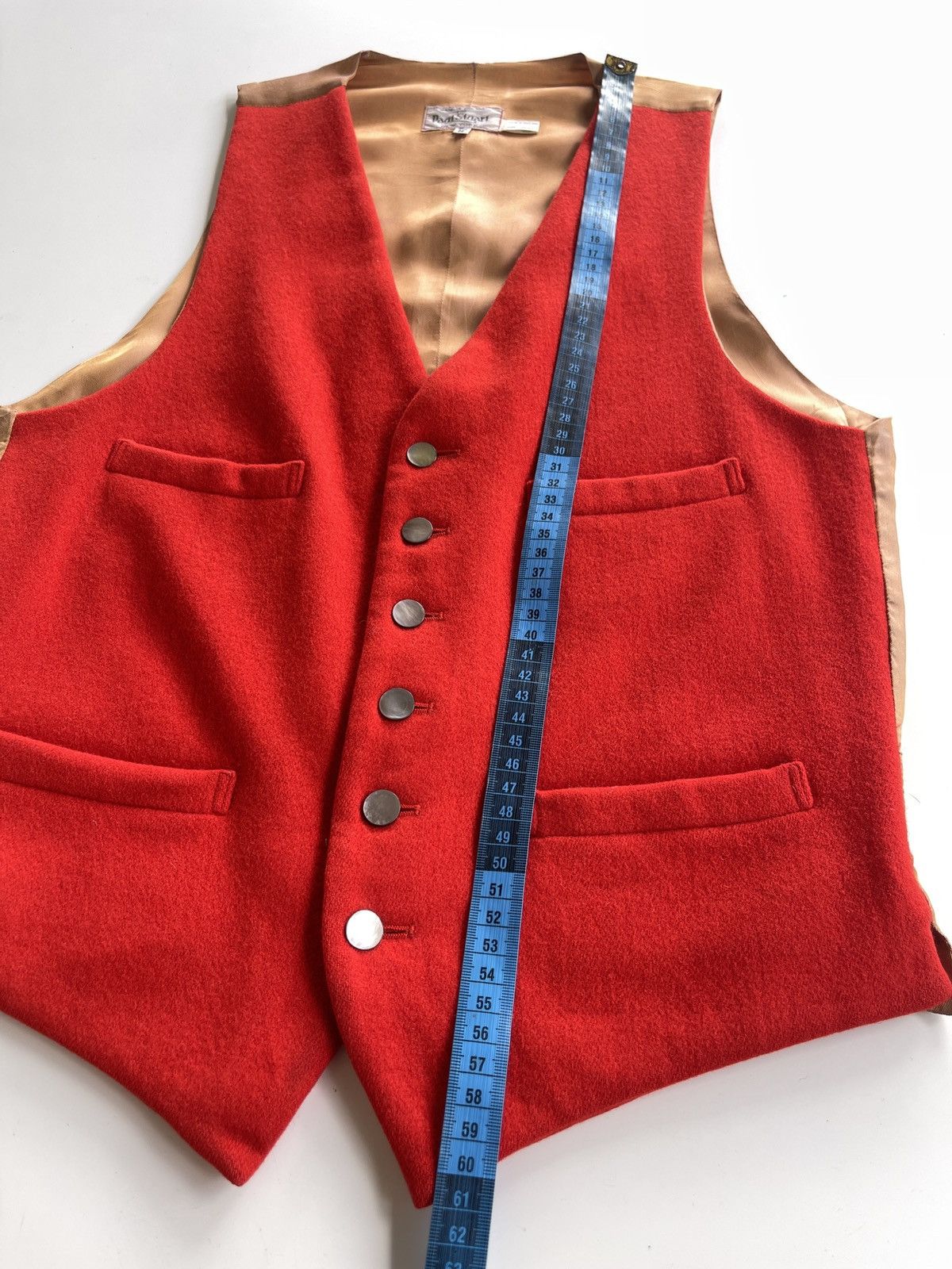 Paul Stuart 1980s Paul Stuart Wool Silk Satin Waistcoat Size US XS / EU 42 / 0 - 6 Thumbnail