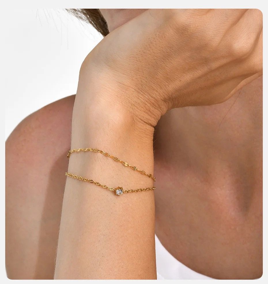 Other Delicate CZ Stone Chain Bracelet Size ONE SIZE - 3 Thumbnail