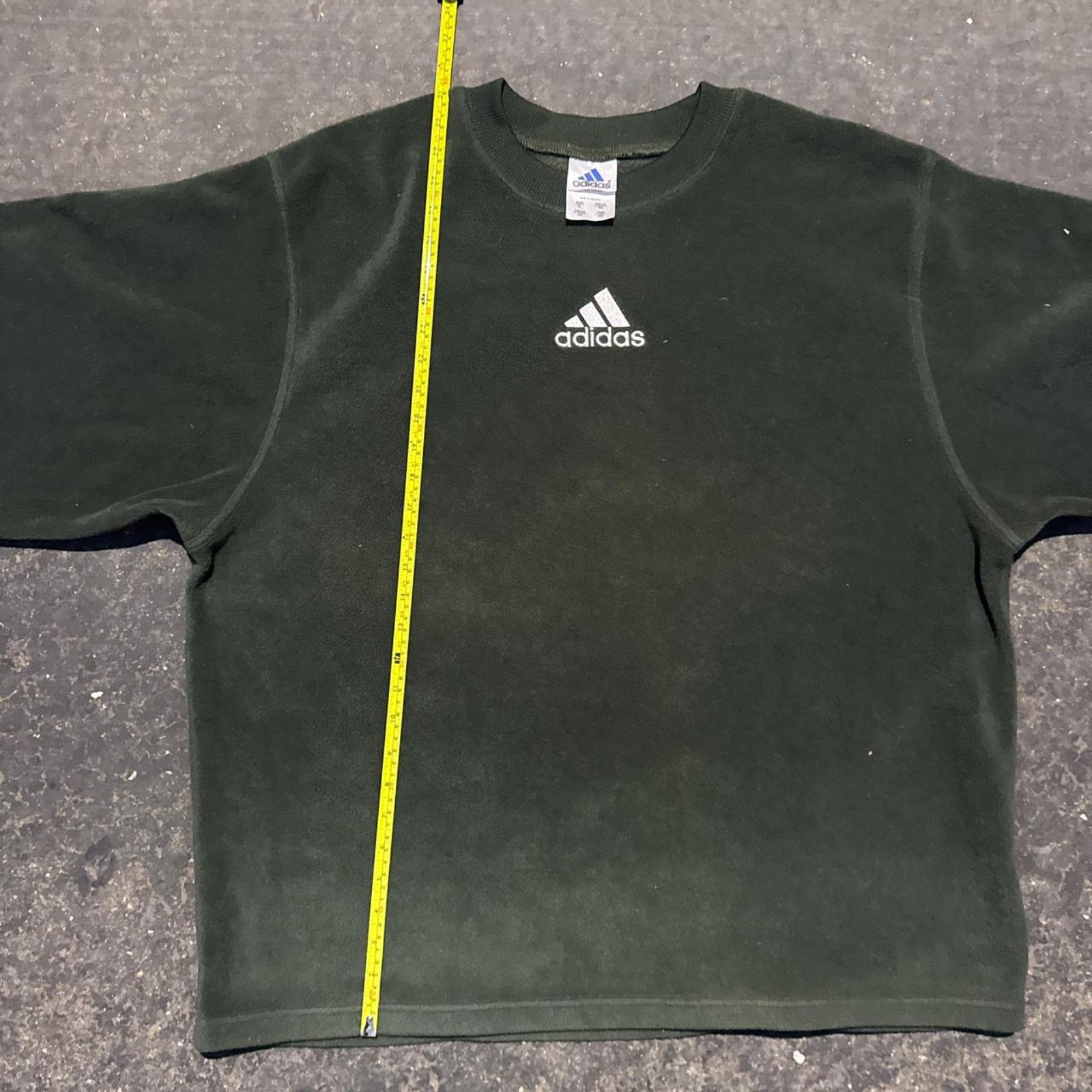 Adidas Vintage Green Fleece Adidas Crewneck – Size XL Size US XL / EU 56 / 4 - 6 Thumbnail