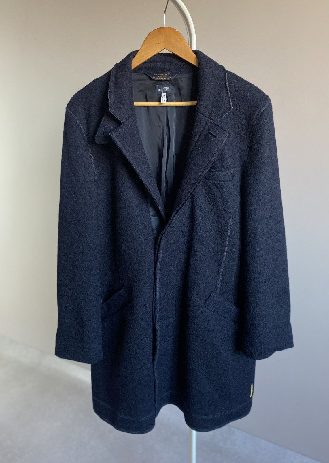 Armani Armani Jeans Wool Coat Navy Long Jacket Size US S / EU 44-46 / 1 - 3 Thumbnail