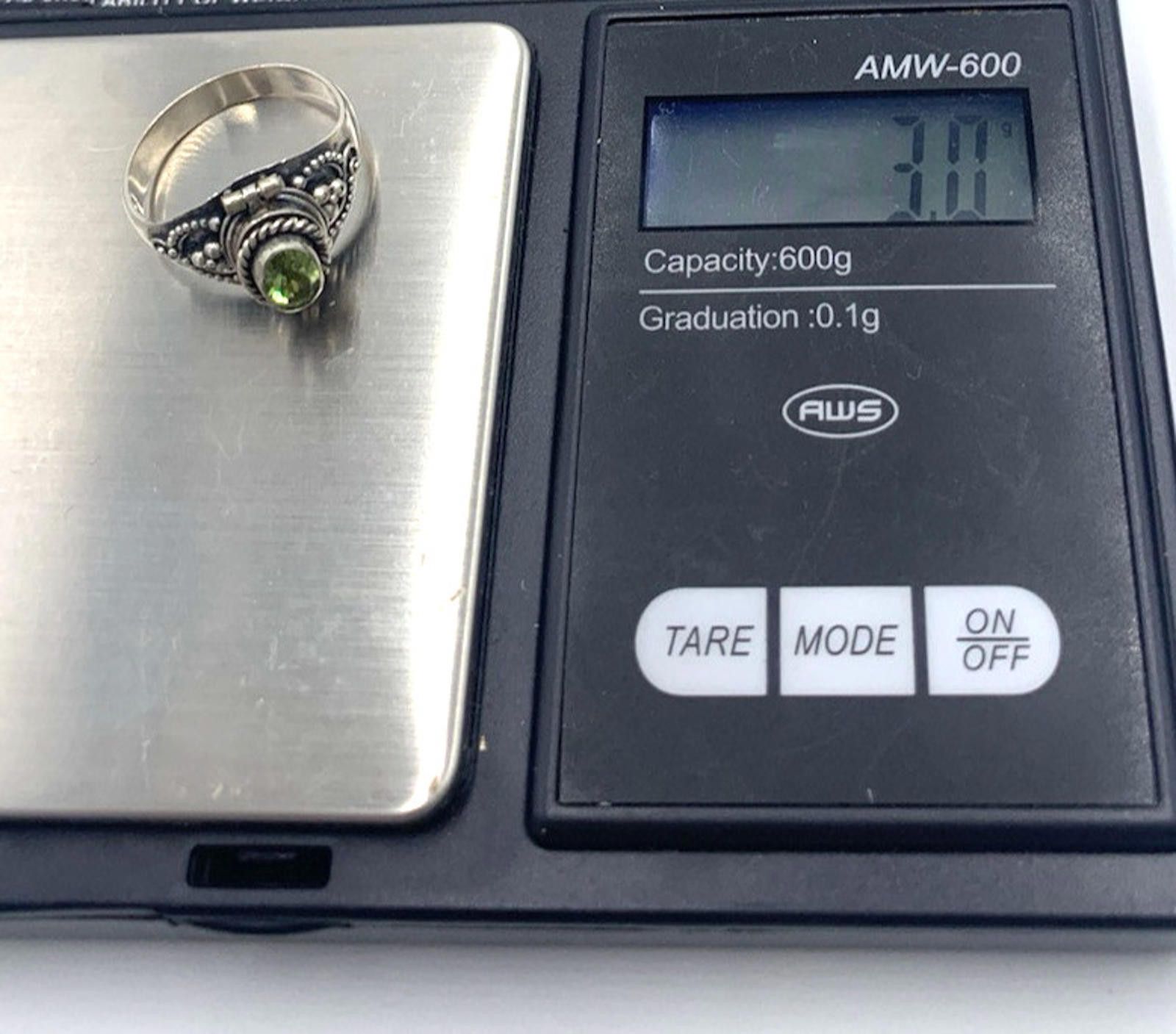 Other Art Deco Style Peridot Poison Pill Box Sterling Silver Ring Size ONE SIZE - 9 Thumbnail