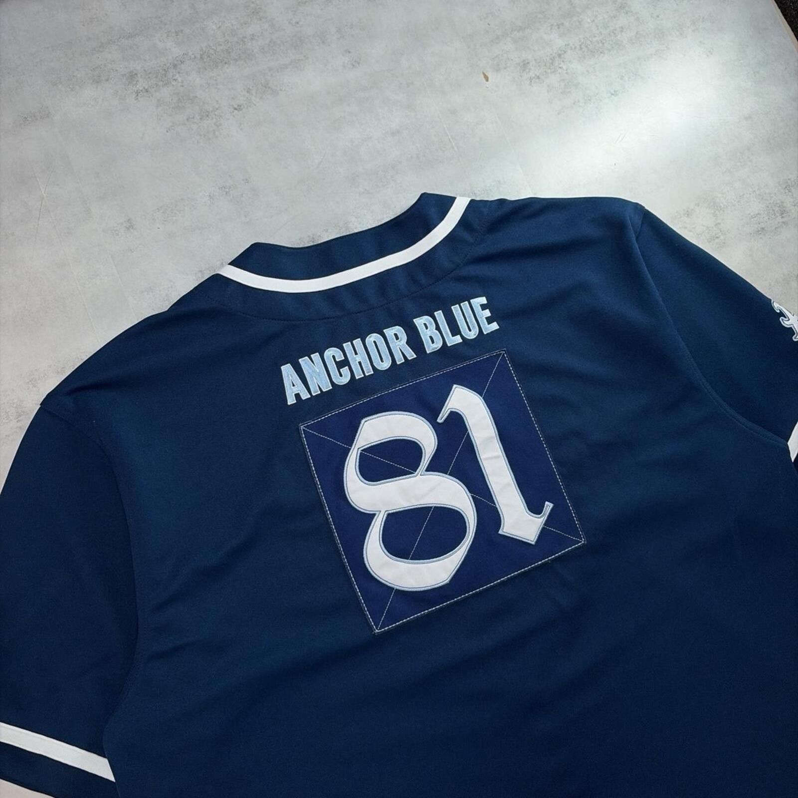 Anchor Blue Y2K Navy Anchor Blue Grunge Skater Baseball Jersey Size US XXL / EU 58 / 5 - 4 Thumbnail