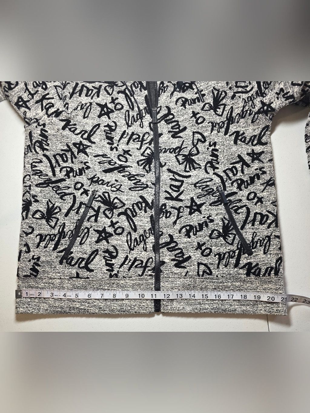 Karl Lagerfeld Karl Lagerfeld Paris Gray Black Logo Graffiti Zip Front Jack Size L / US 10 / IT 46 - 10 Thumbnail