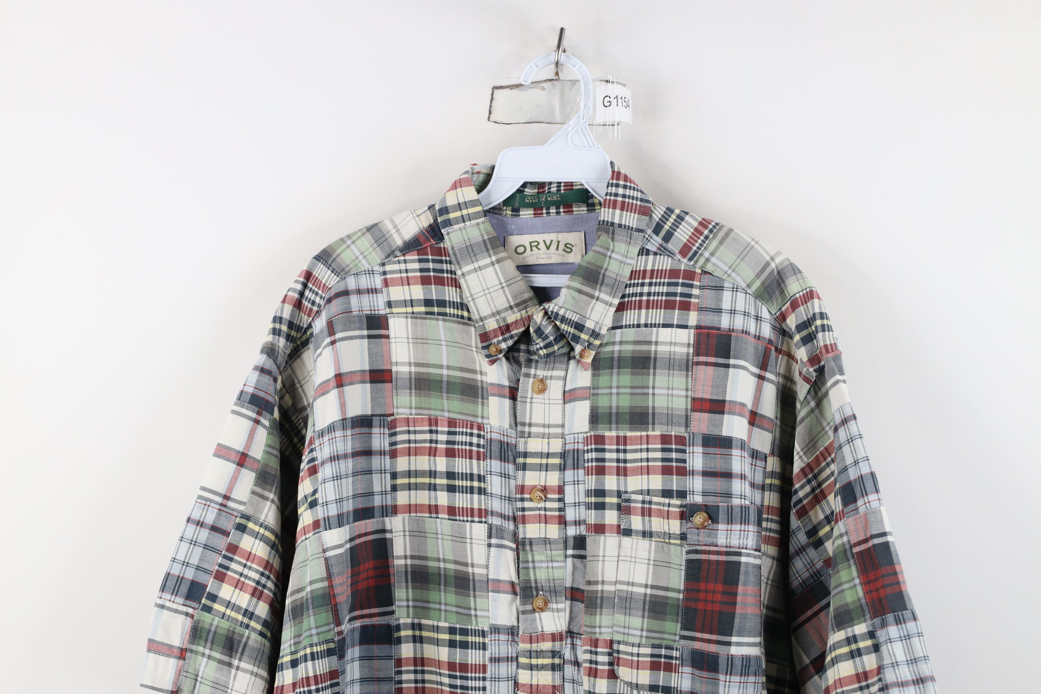 Orvis Vintage Orvis Madras Plaid Patchwork Button Down Polo Shirt Size US L / EU 52-54 / 3 - 2 Thumbnail