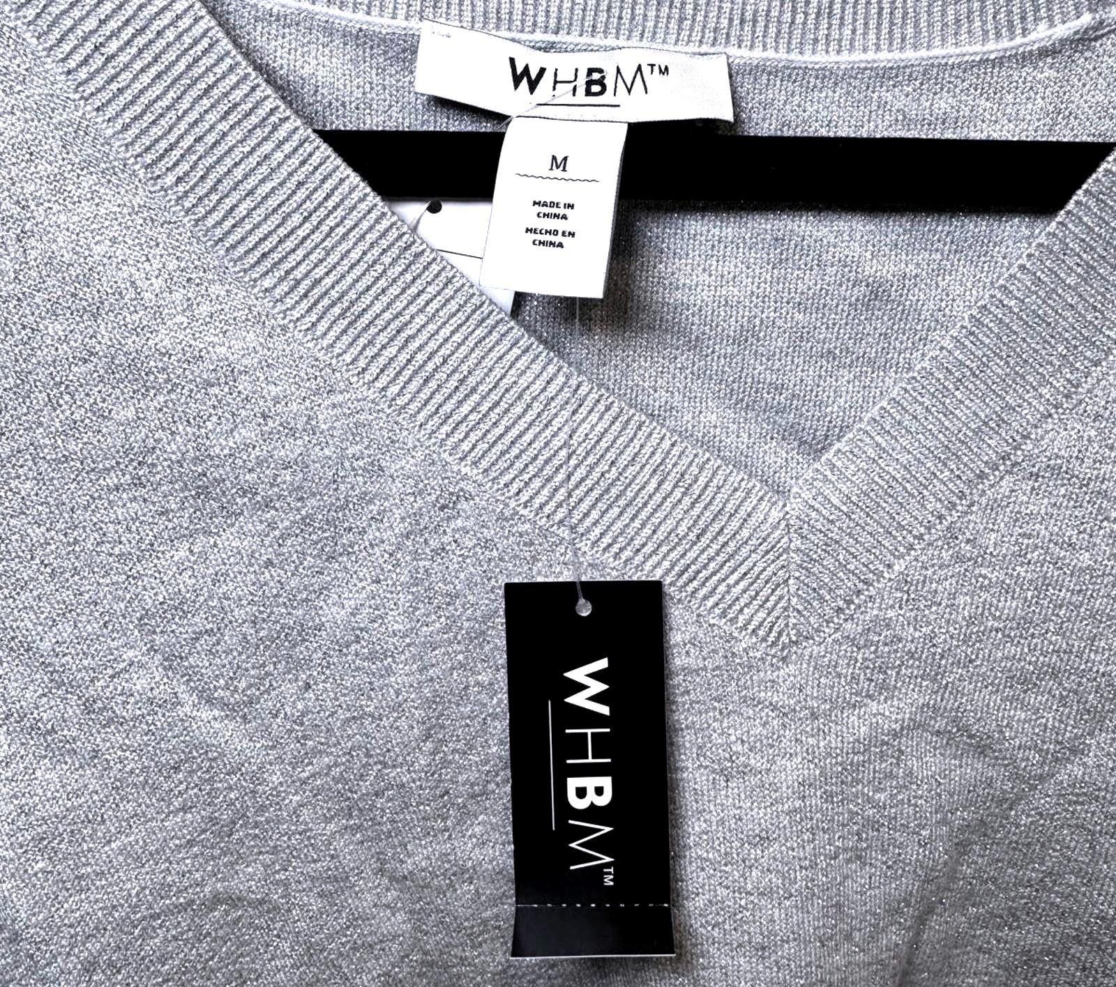 Whim Golf WHBM Women's V-Neck Long Sleeve Sweater - Gray - Size M Size M / US 6-8 / IT 42-44 - 2 Thumbnail