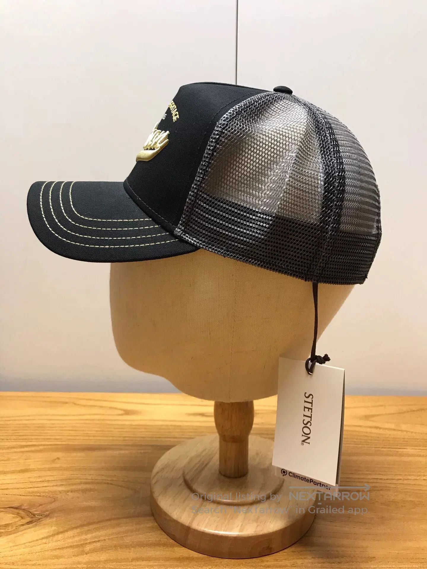 Stetson Stetson Black Trucker Cap w/ Gold Logo. Size ONE SIZE - 2 Thumbnail