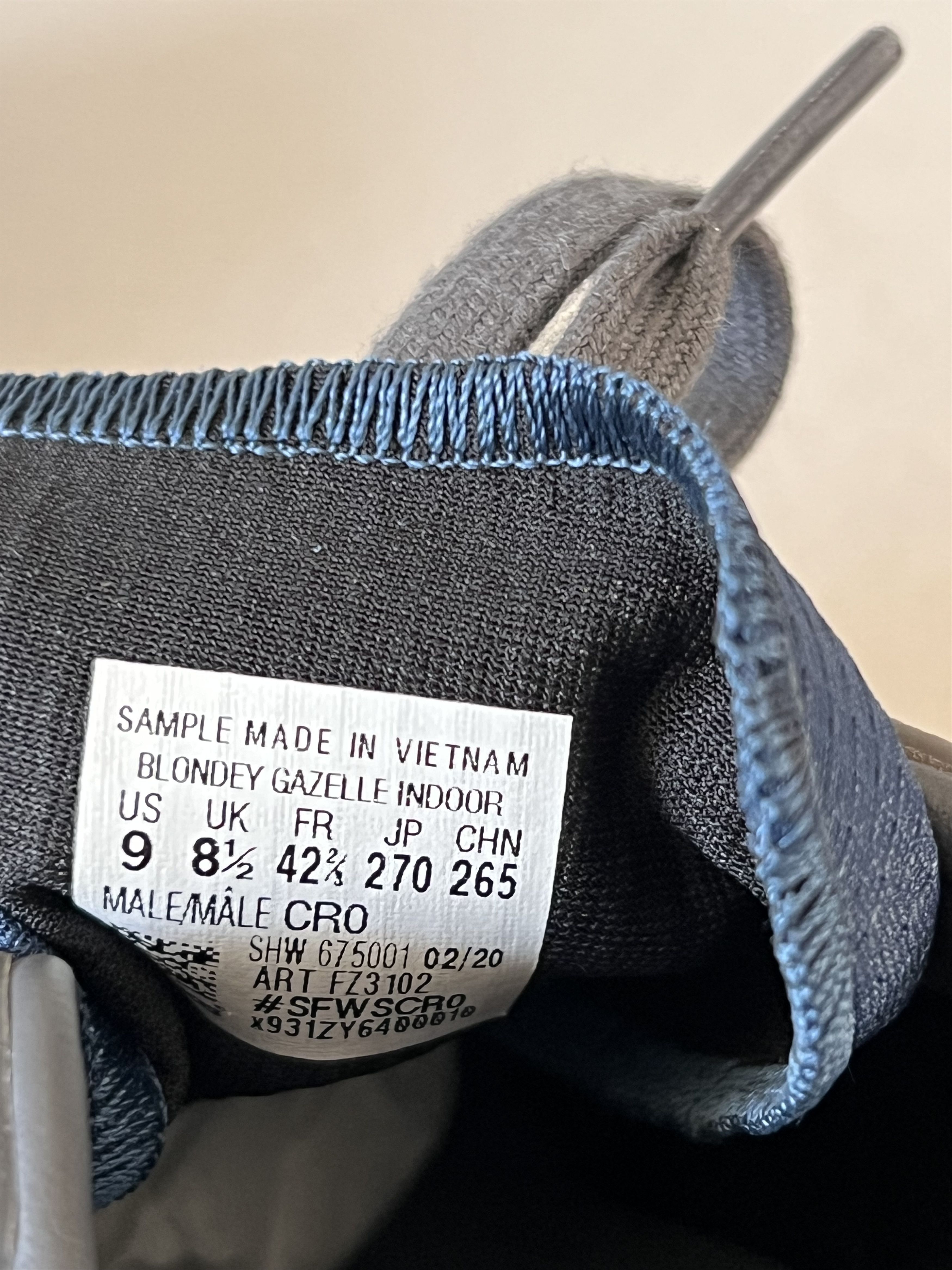 Adidas × Thames MMXX. SAMPLE Adidas Bloney Gazelle in Grey Blue Size US 9 / EU 42 - 8 Thumbnail