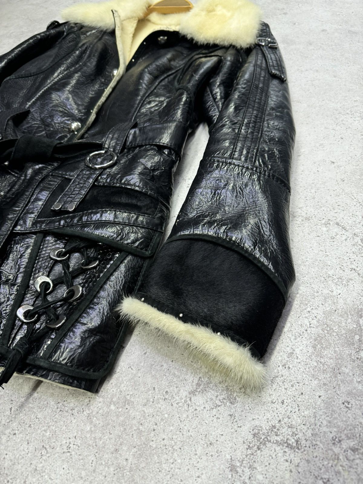 14th Addiction Vintage Patent Leather Bandage Fur Jacket Size US S / EU 44-46 / 1 - 11 Thumbnail