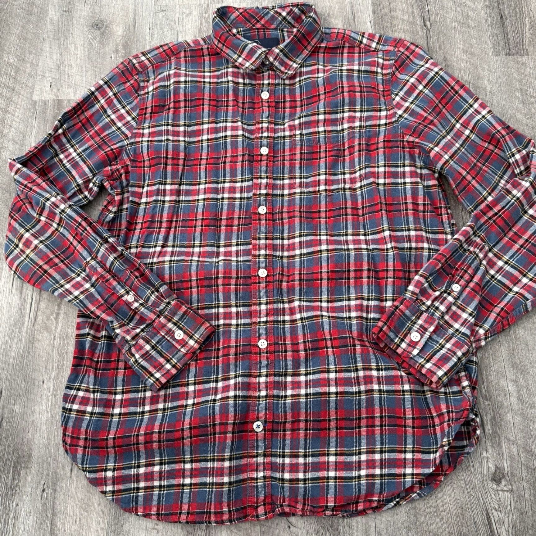 Gap GAP Shirt Mens Large Flannel Long Sleeve Red Plaid 100% Cotton Button-Up Casual Regular Fit Pocket Size US L / EU 52-54 / 3 - 3 Thumbnail