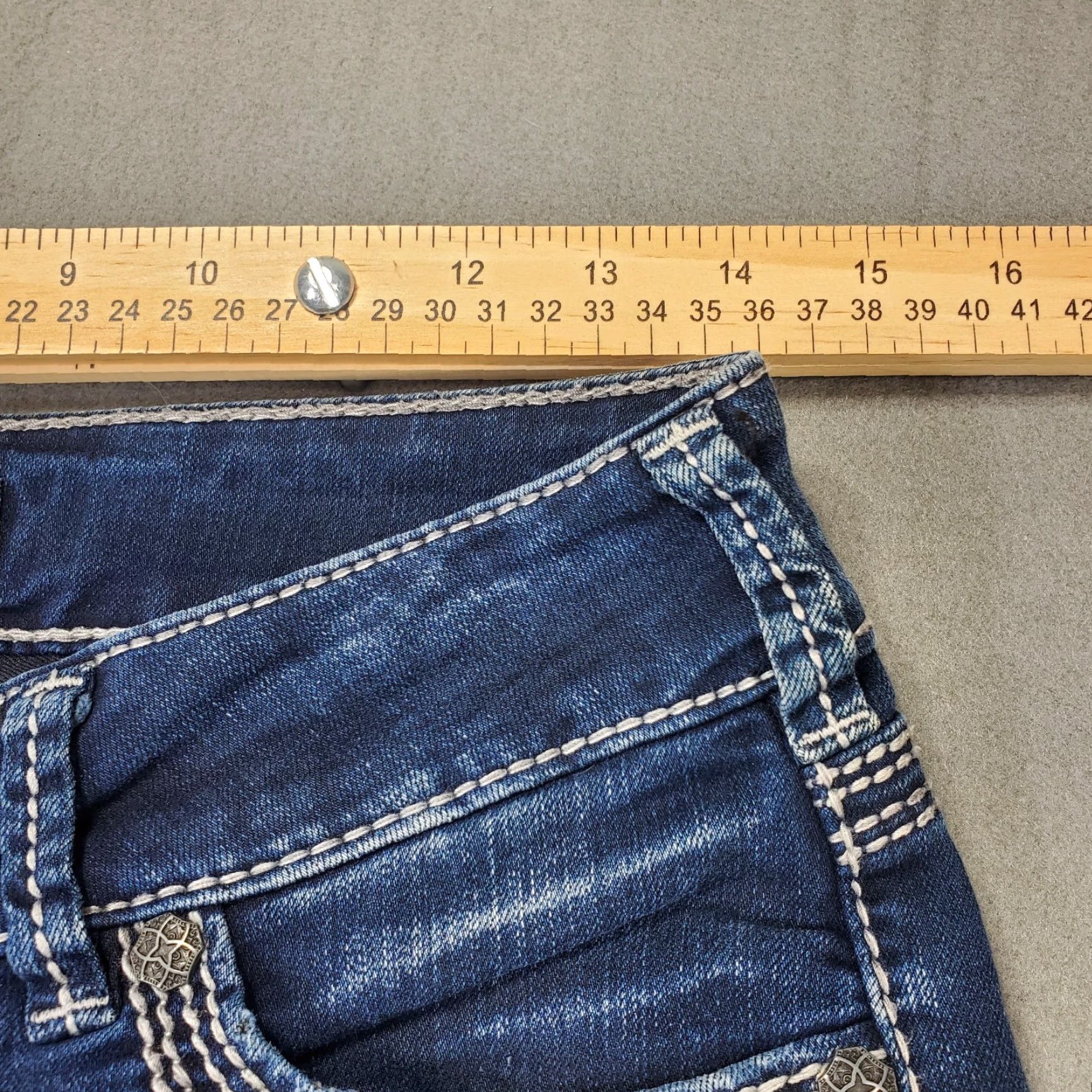 Silver Jeans Co. Silver Suki Straight Leg Jeans Womens 27W 24Inseam Thick Stitch Embroidered Size 27" / US 4 / IT 40 - 3 Thumbnail