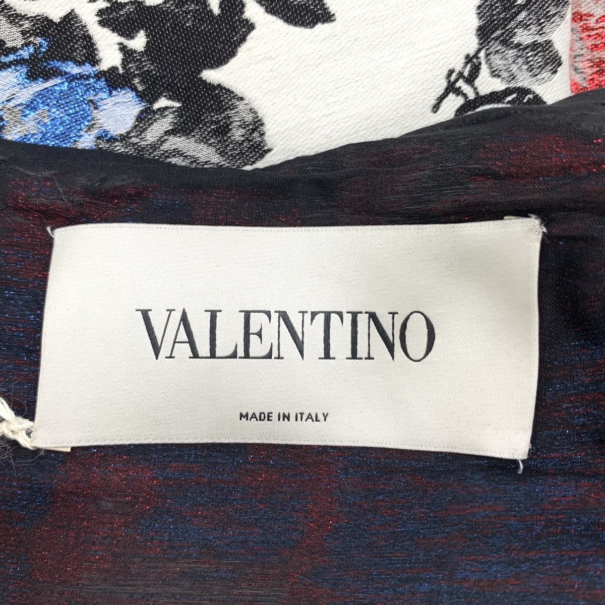 Valentino Valentino Print Linen Round Neck Sleeveless Dress K26WX Size L / US 10 / IT 46 - 6 Thumbnail