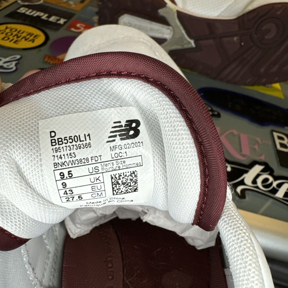 New Balance New Balance 550 Sea Salt Burgundy Size 9.5 Used No Box Size US 9.5 / EU 42-43 - 6 Thumbnail