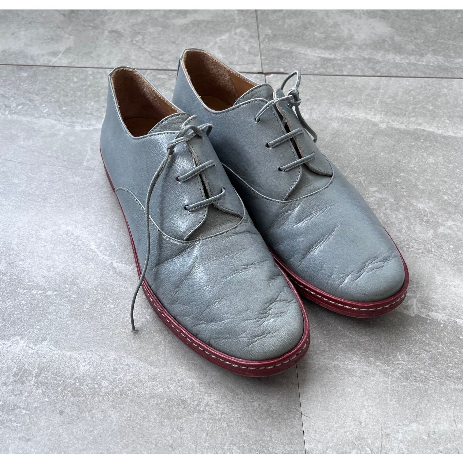Maison Margiela Maison Margiela MM6 Blue Leather Lace-Up Shoes Women’s EU 36 Size US 5.5 / IT 35.5 - 1 Thumbnail