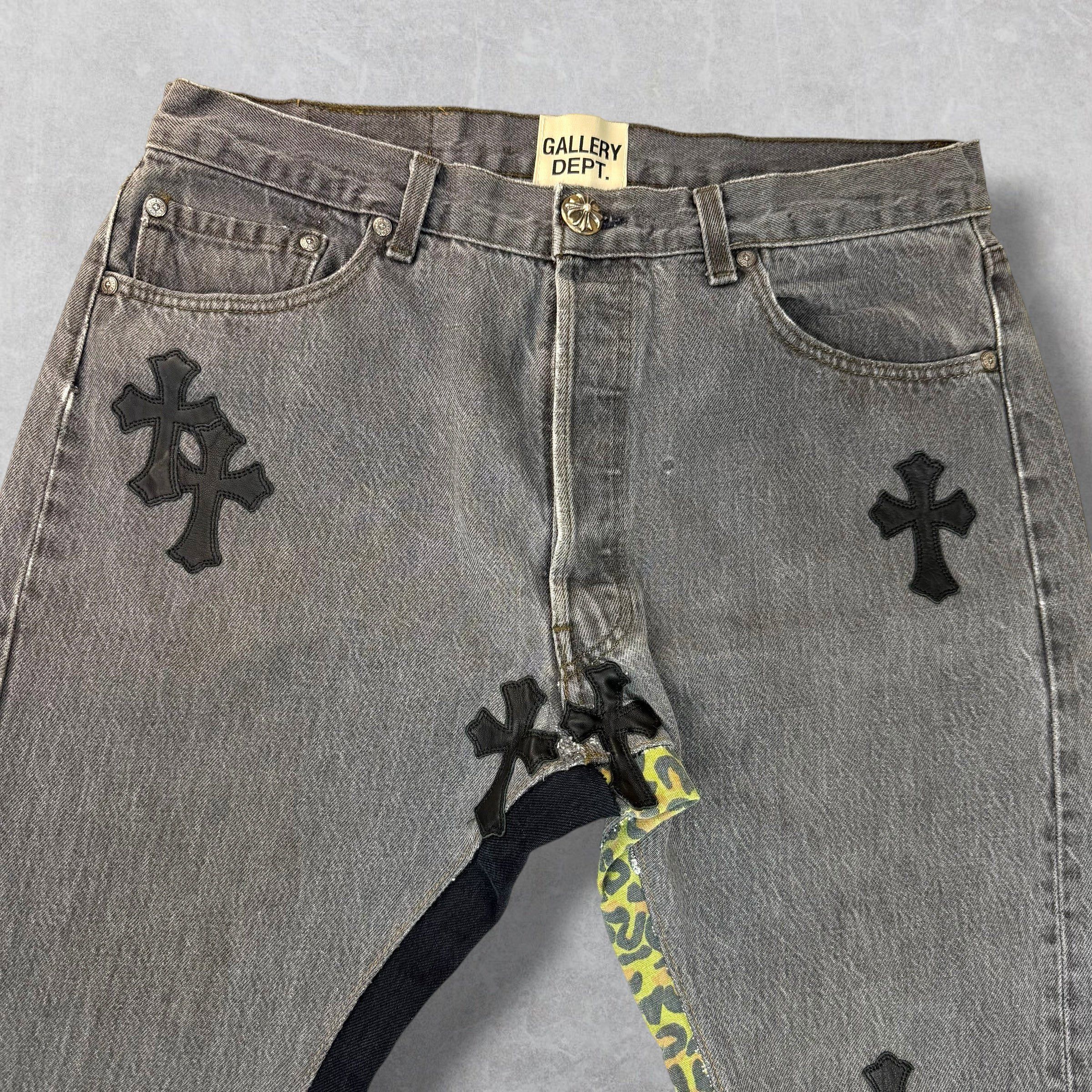 Chrome Hearts Chrome Hearts x Gallery Dept. Cross Patch Flared Jeans 33 Size US 33 - 4 Thumbnail