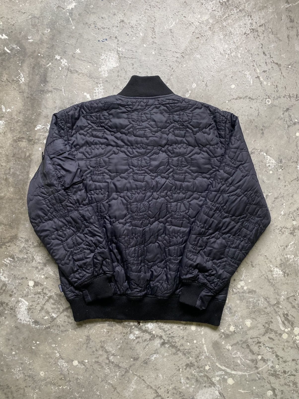 Stussy × Vintage Rare Vintage Stussy Monogram Skull Quilted Thermolite Jacket Size US L / EU 52-54 / 3 - 6 Thumbnail