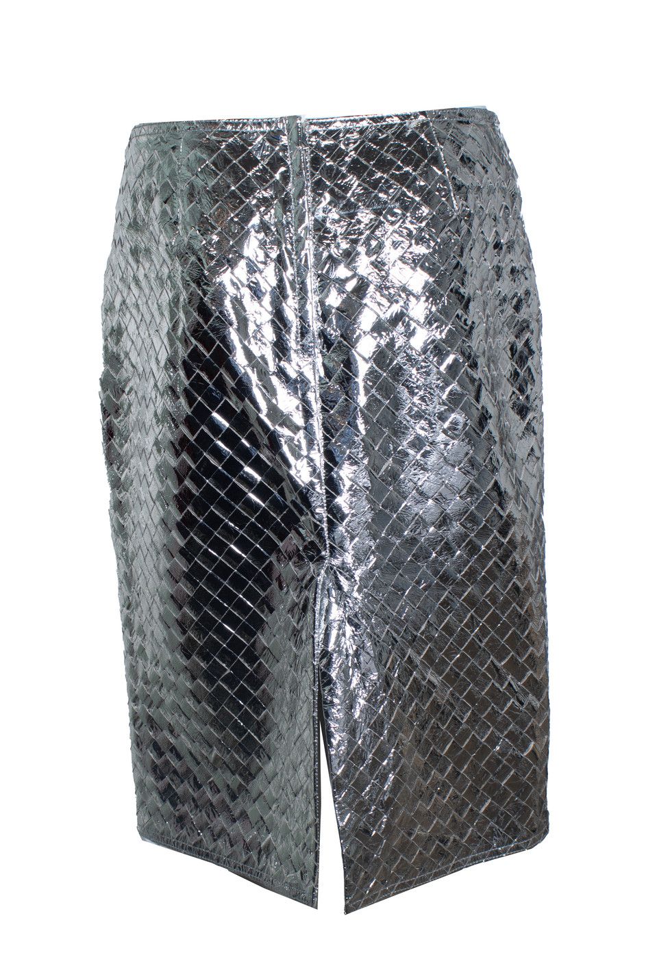 Bottega Veneta Bottega Veneta, Intrecciato laminated leather skirt Size 27" / US 4 / IT 40 - 3 Thumbnail