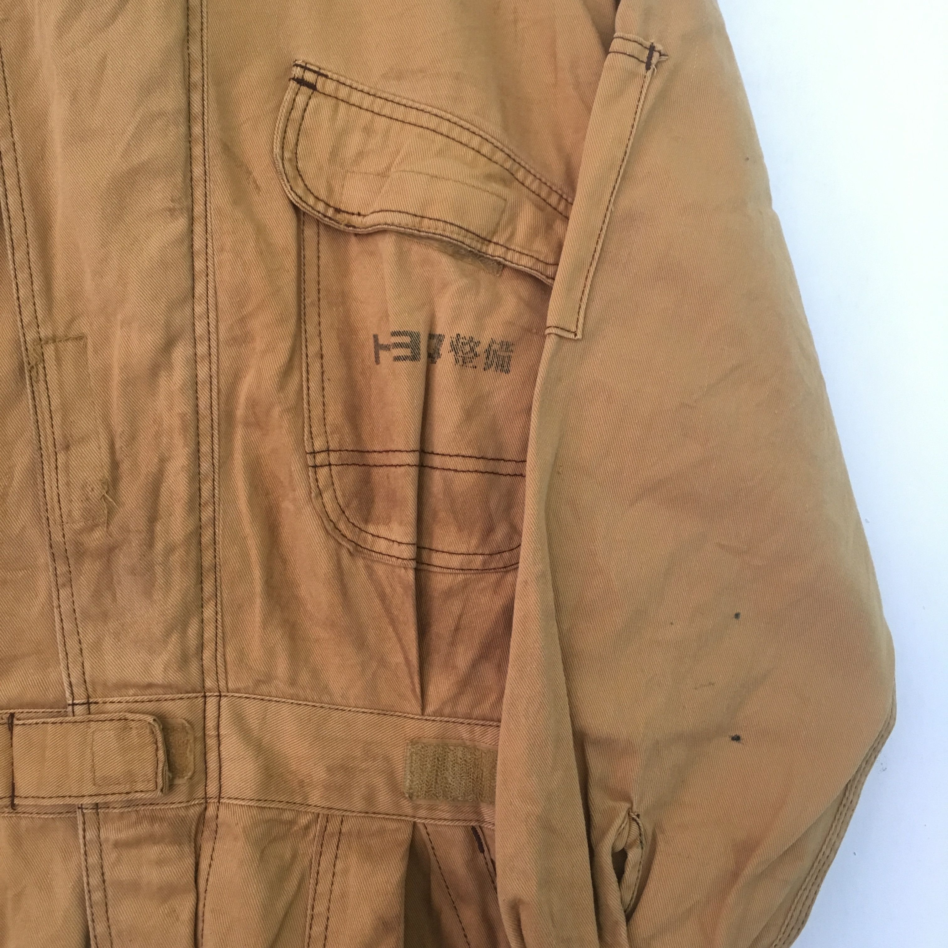 Japanese Brand Vintage 90's Heavy Used Toyota Japan Brown Coveralls - 481 Size US L / EU 52-54 / 3 - 5 Thumbnail
