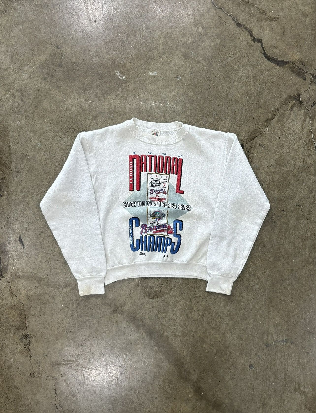 Vintage Vintage 92 National League Braves Champs Back to Back Crew M Size US M / EU 48-50 / 2 - 2 Thumbnail